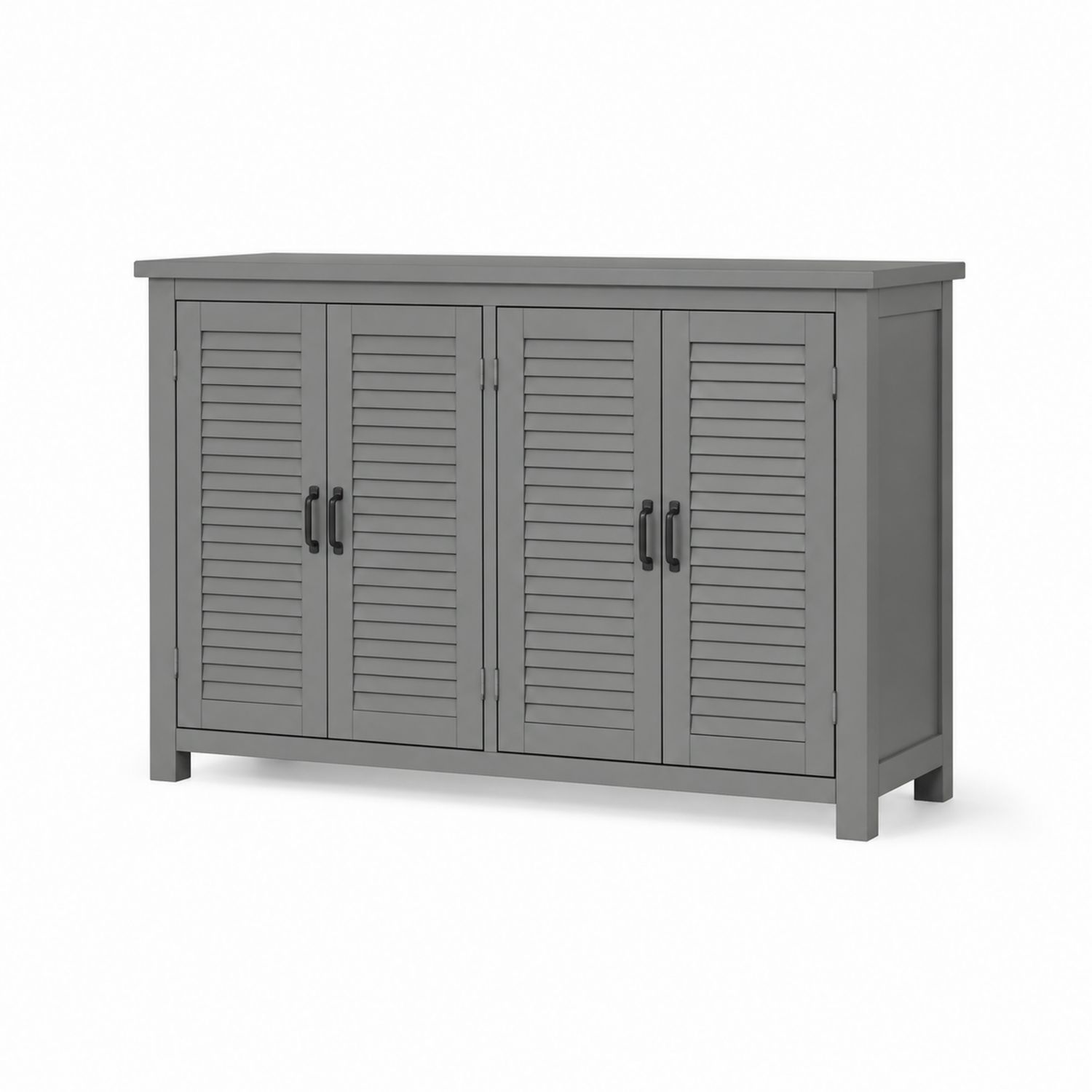 Armario de madera MDF gris con puertas de persiana-Omnilevar