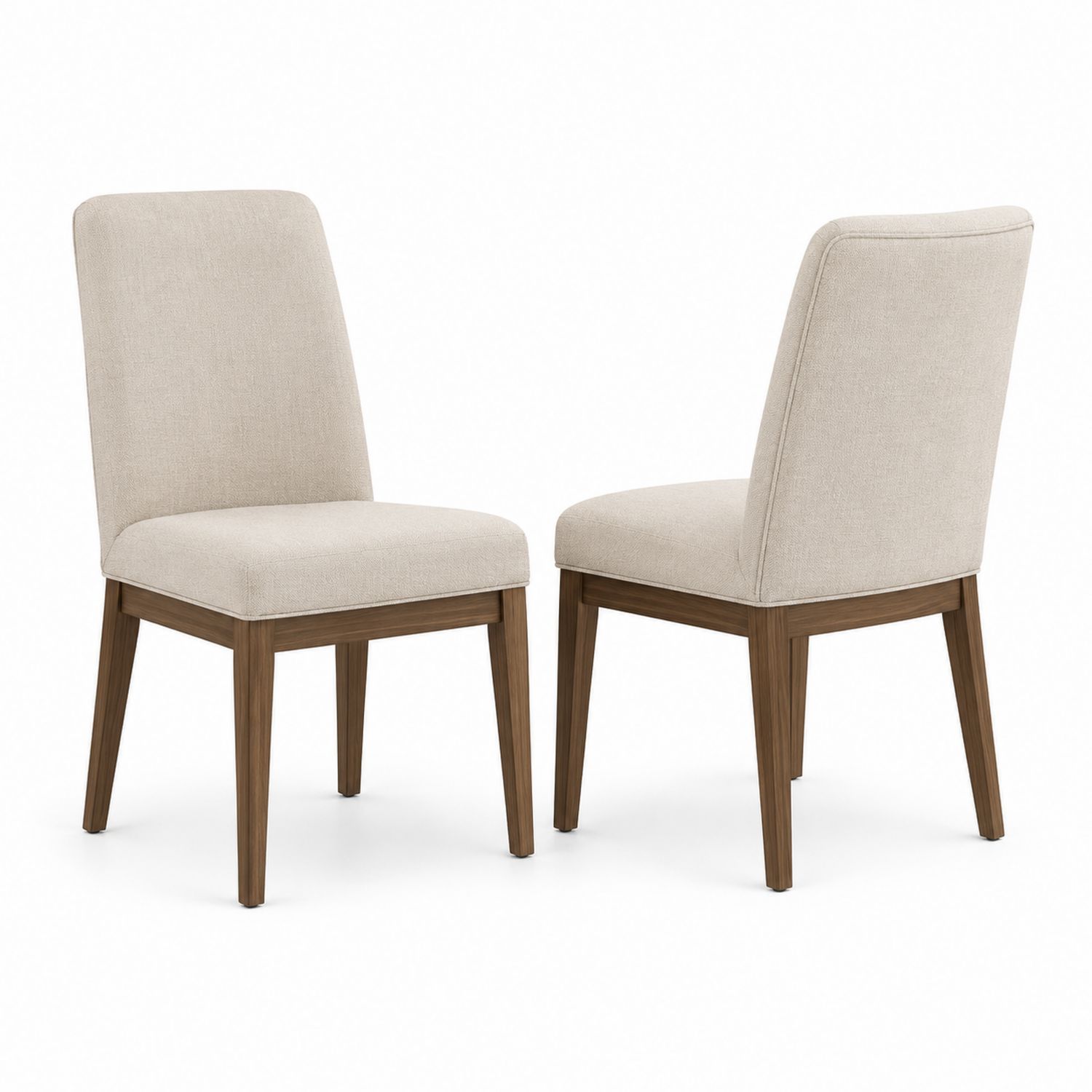 Juego de 2 sillas de madera tapizadas en beige-Omnilevar