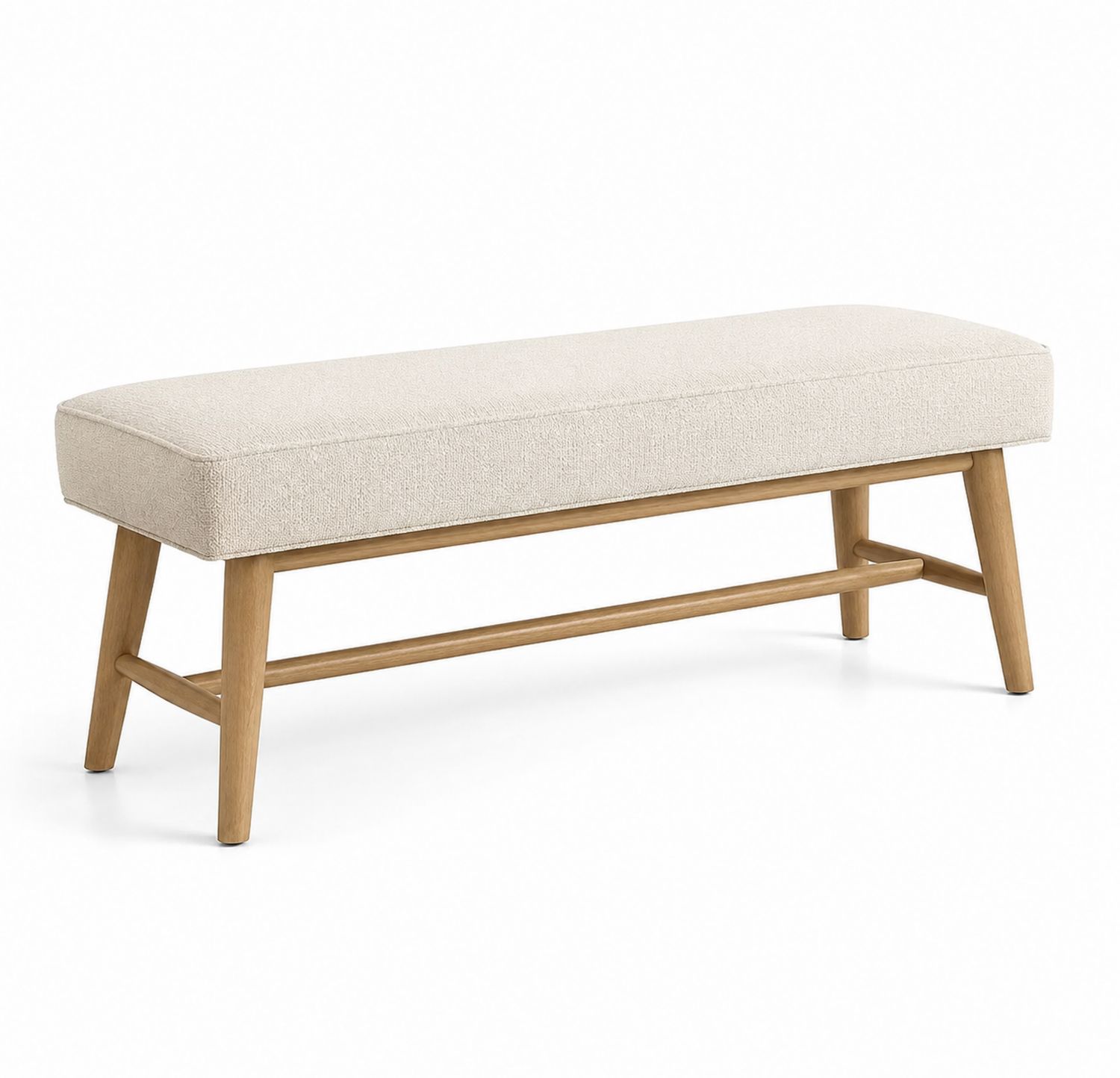 Banco de madera maciza con tapizado de poliéster en Beige-Omnilevar