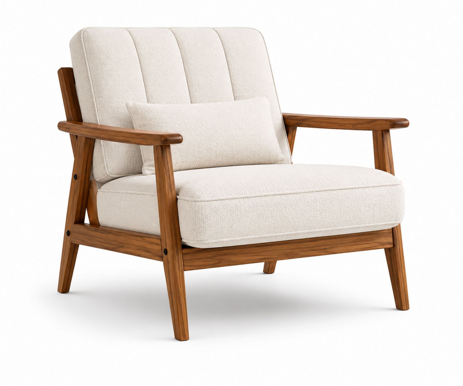Silla de salón beige estructura de madera-Omnilevar