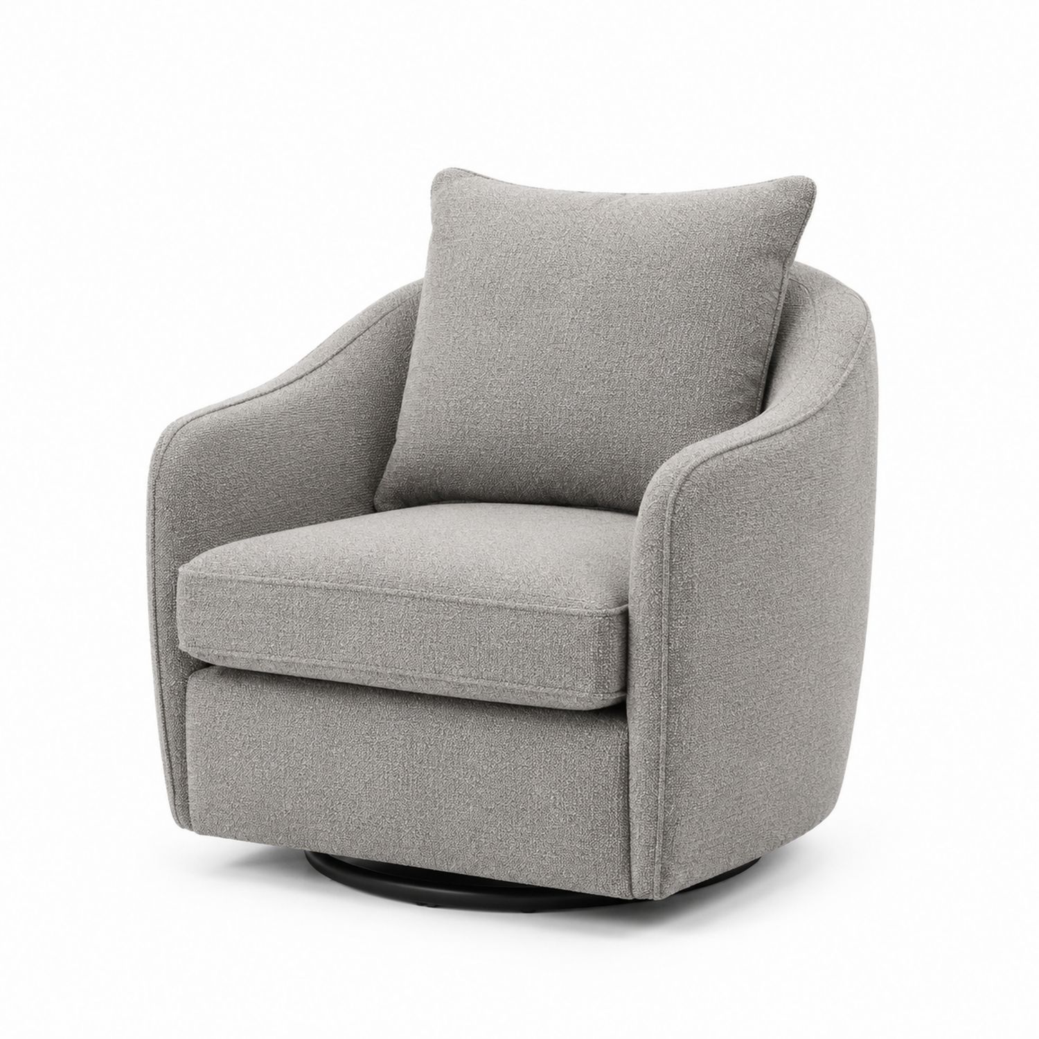 Silla Giratoria de Tela Bouclé Gris-Omnilevar
