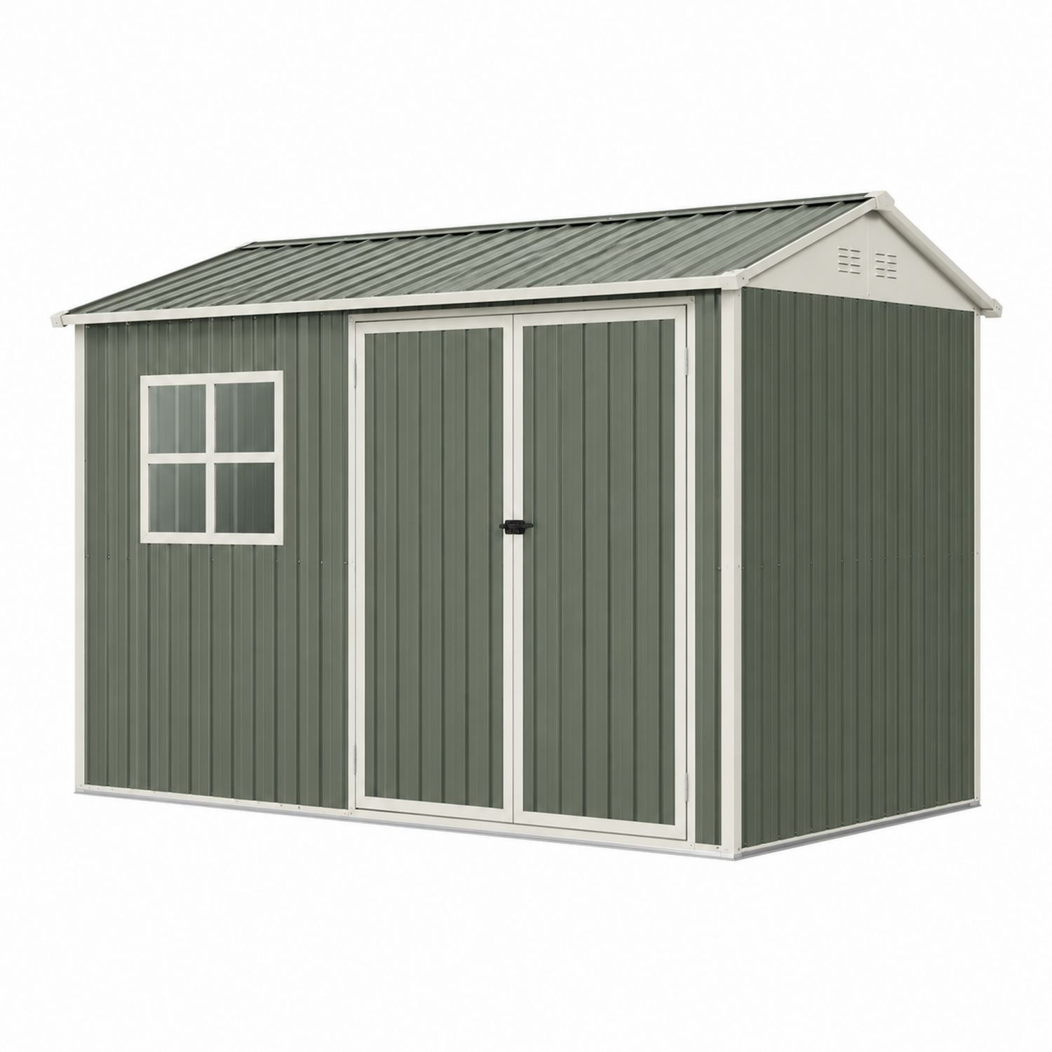 Caseta Metálica de Acero Galvanizado Verde 213x130x185 cm-Omnilevar