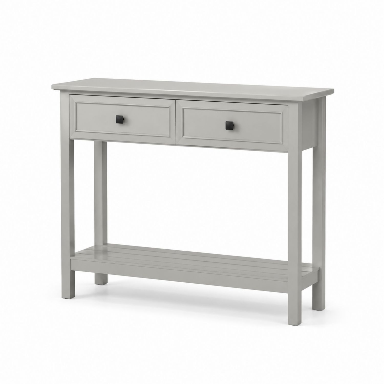 Console en Bois avec 2 Tiroirs Gris