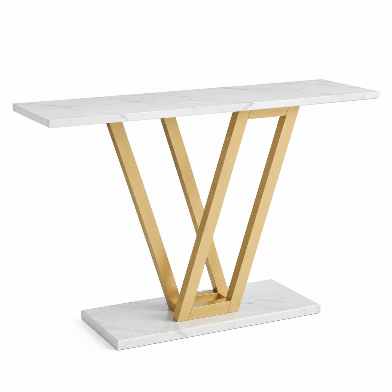 Console en marbre et métal doré 120x40x75 cm