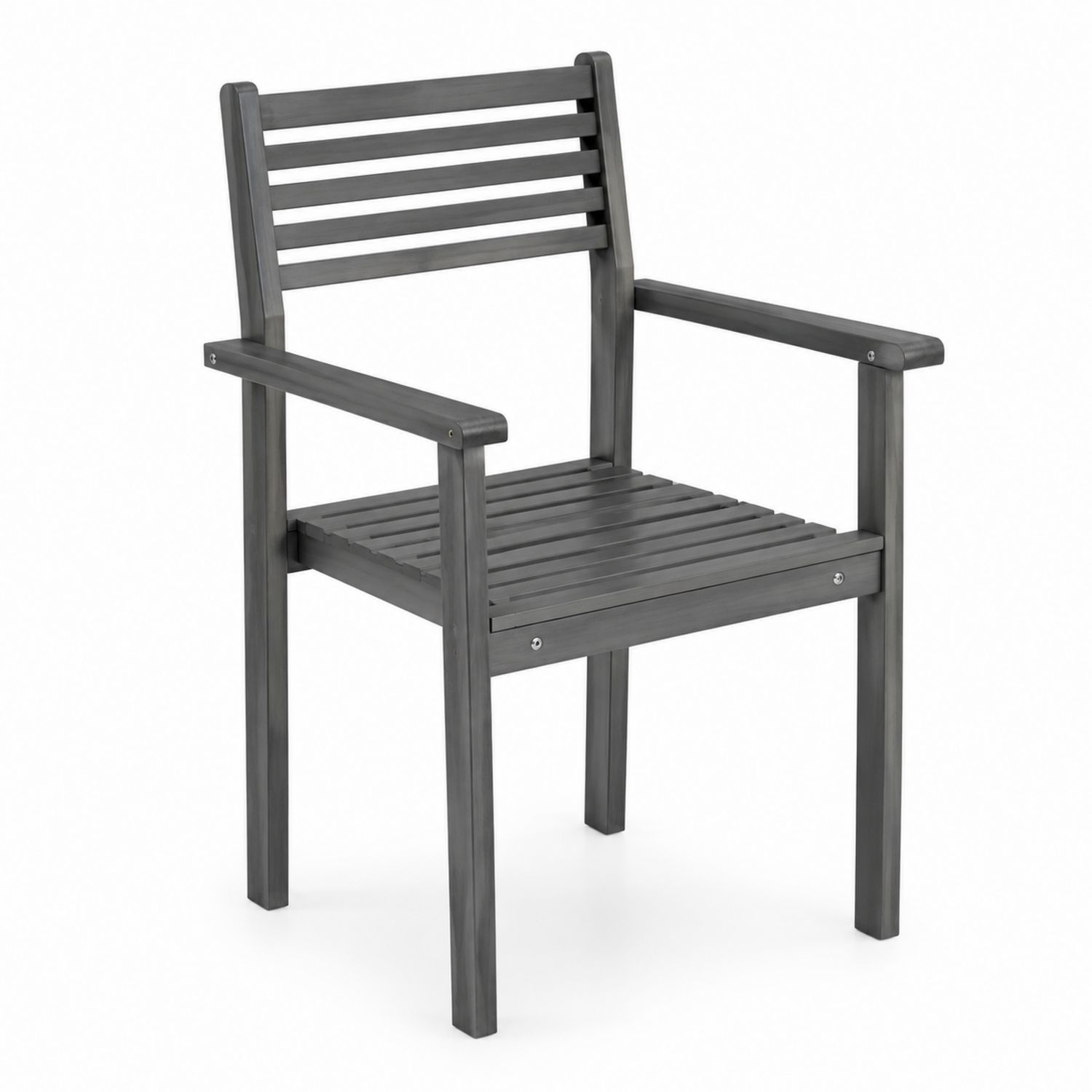 Chaise en bois avec accoudoirs 85 cm Gris