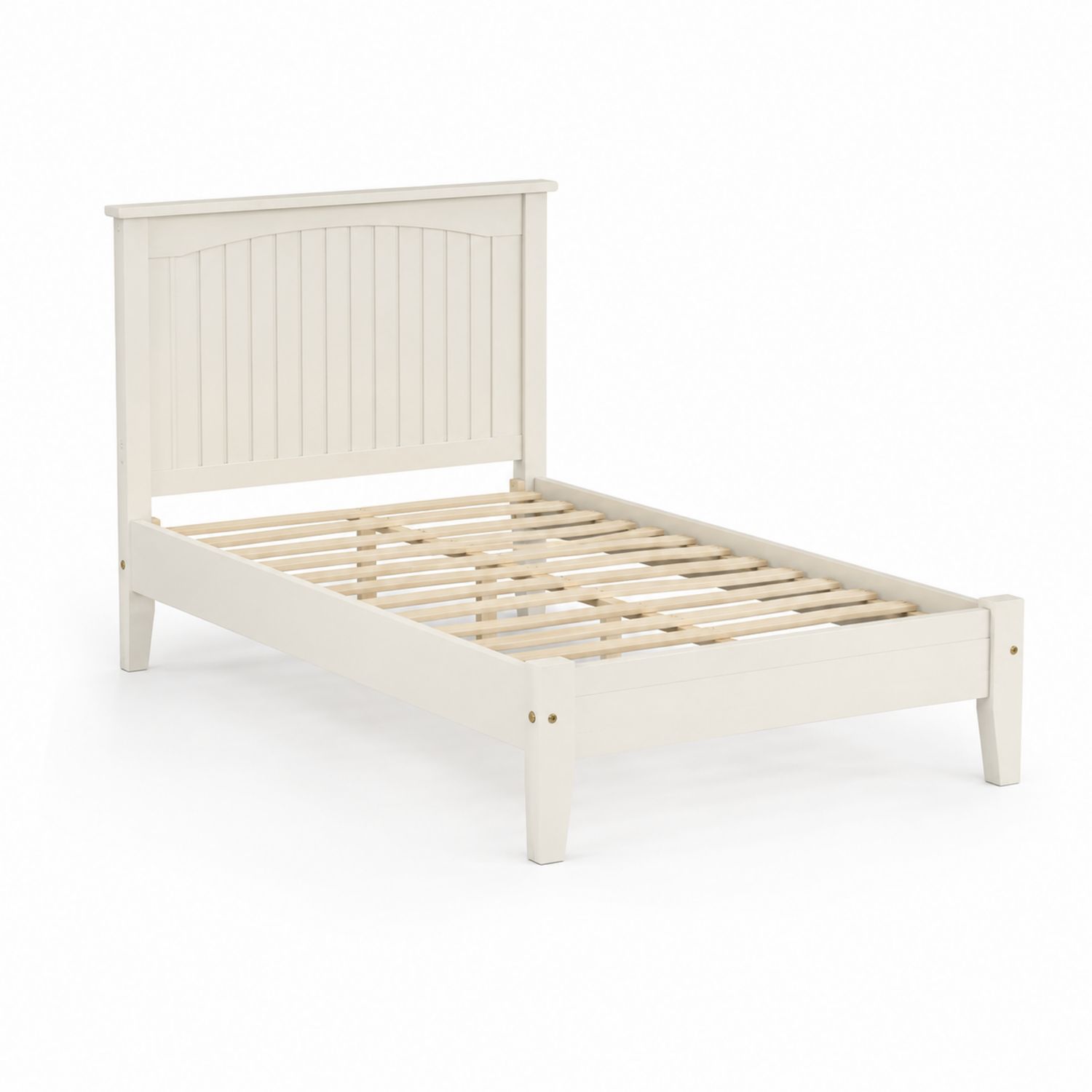 Lit simple en bois blanc 90x190 cm
