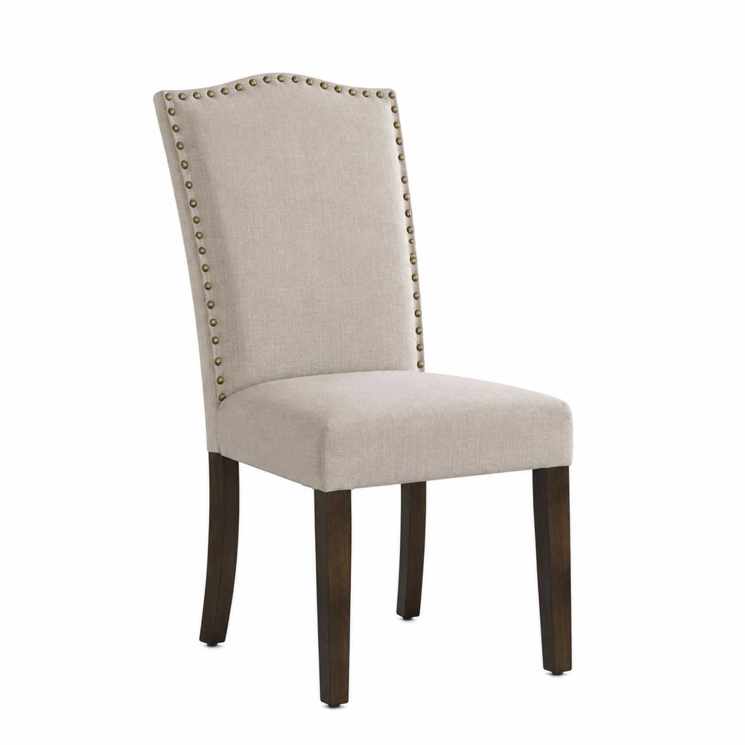 Chaise de salle à manger en bois avec revêtement en polyester beige