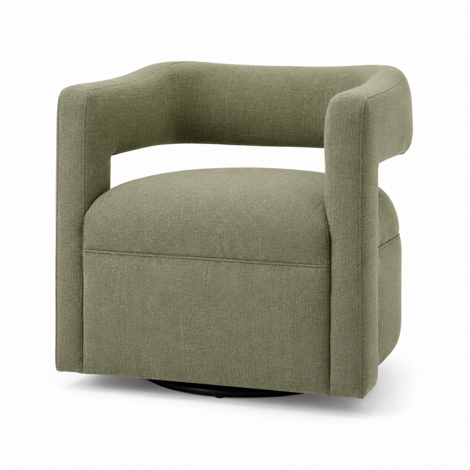 Fauteuil pivotant en tissu Vert
