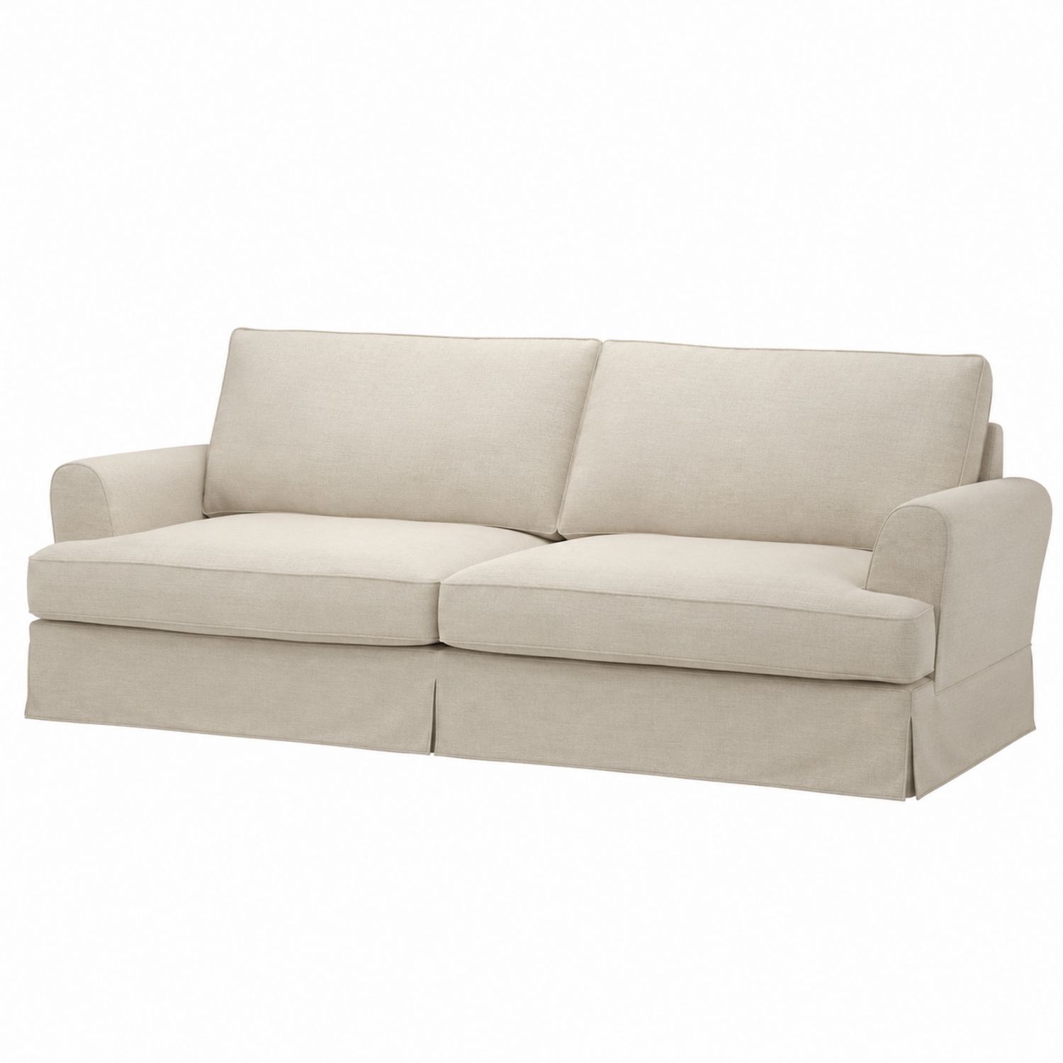 Canapé trois places en tissu beige