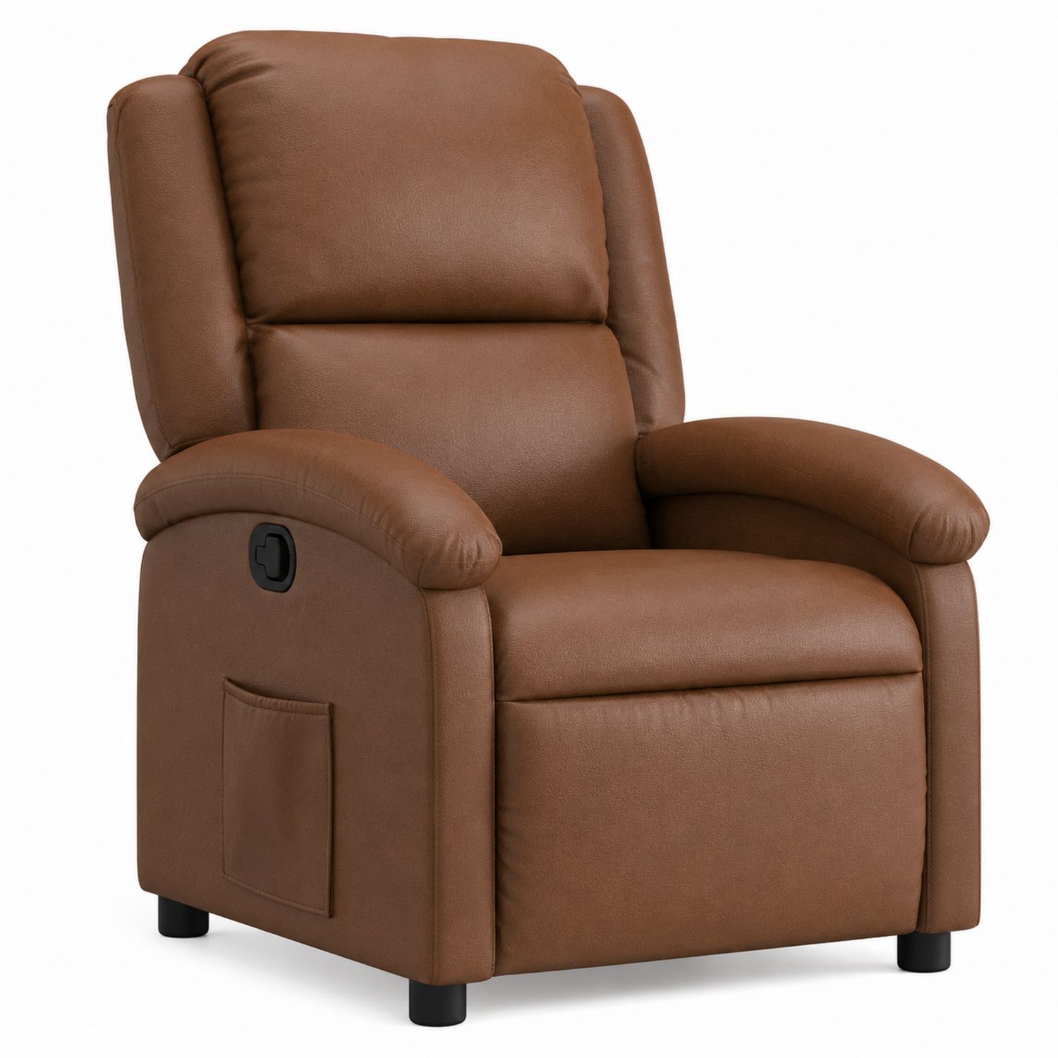 Fauteuil inclinable en cuir synthétique brun