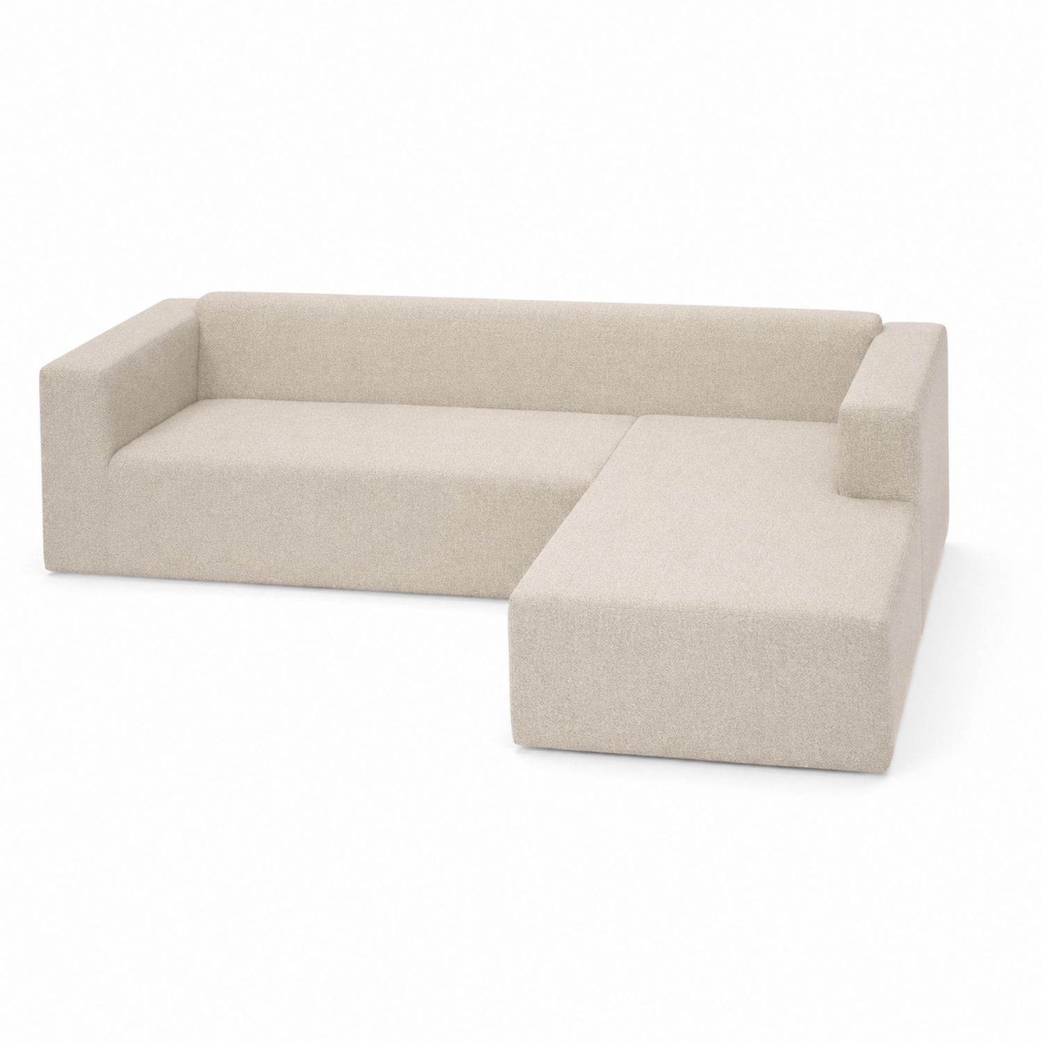 Canapé d'angle en tissu beige 280x170x70 cm