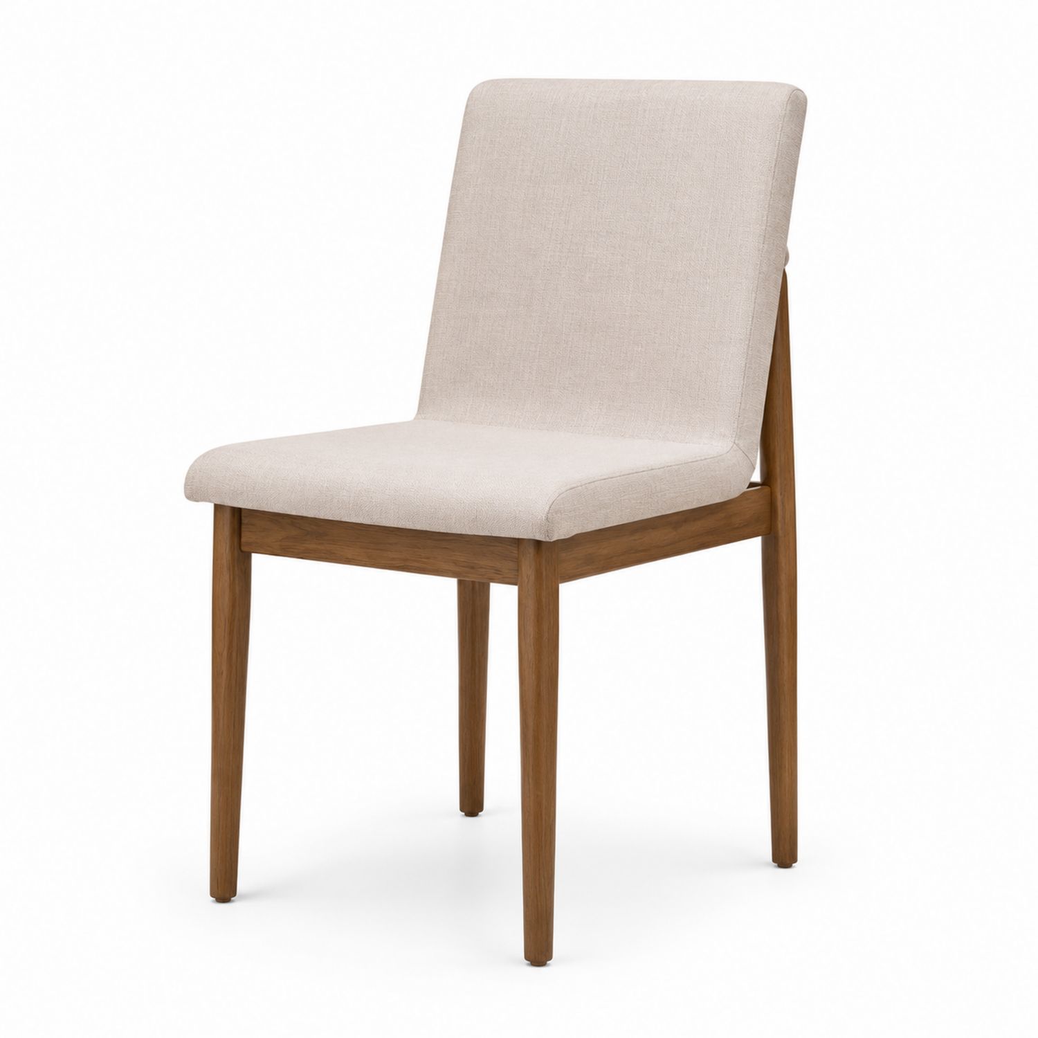 Chaise en bois avec assise en tissu beige