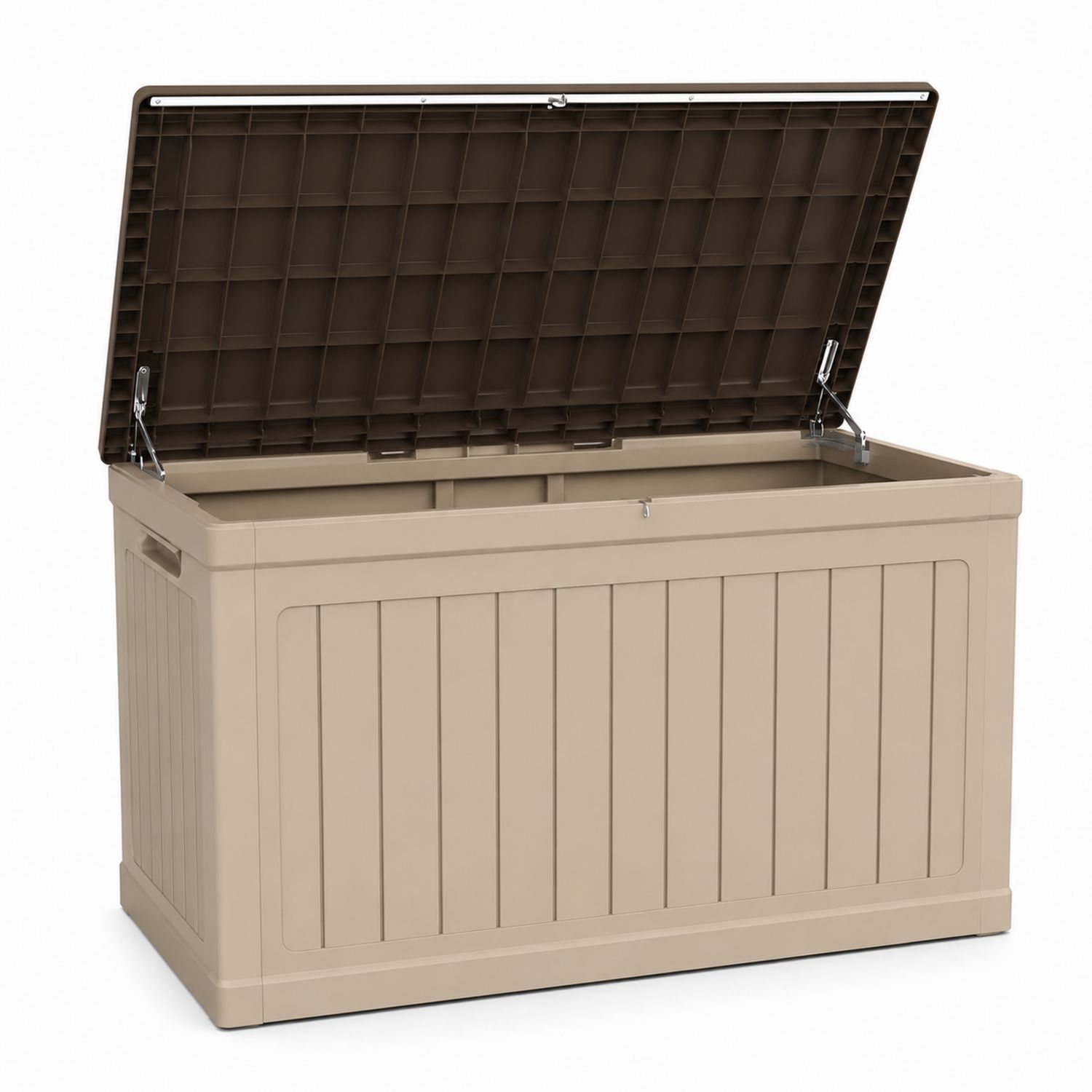 Coffre de rangement extérieur en plastique 120x60x60 cm Beige
