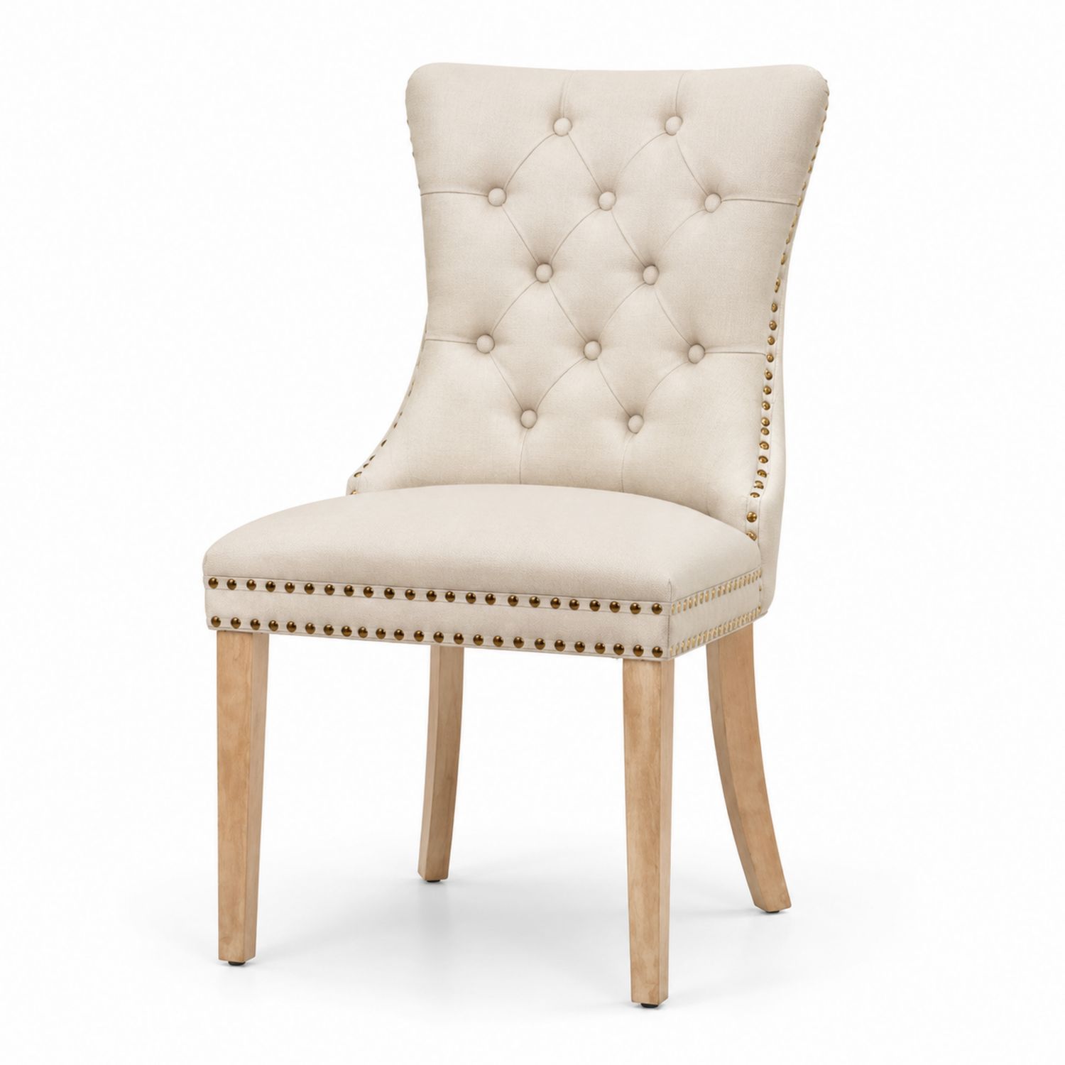 Chaise en bois avec revêtement polyester beige