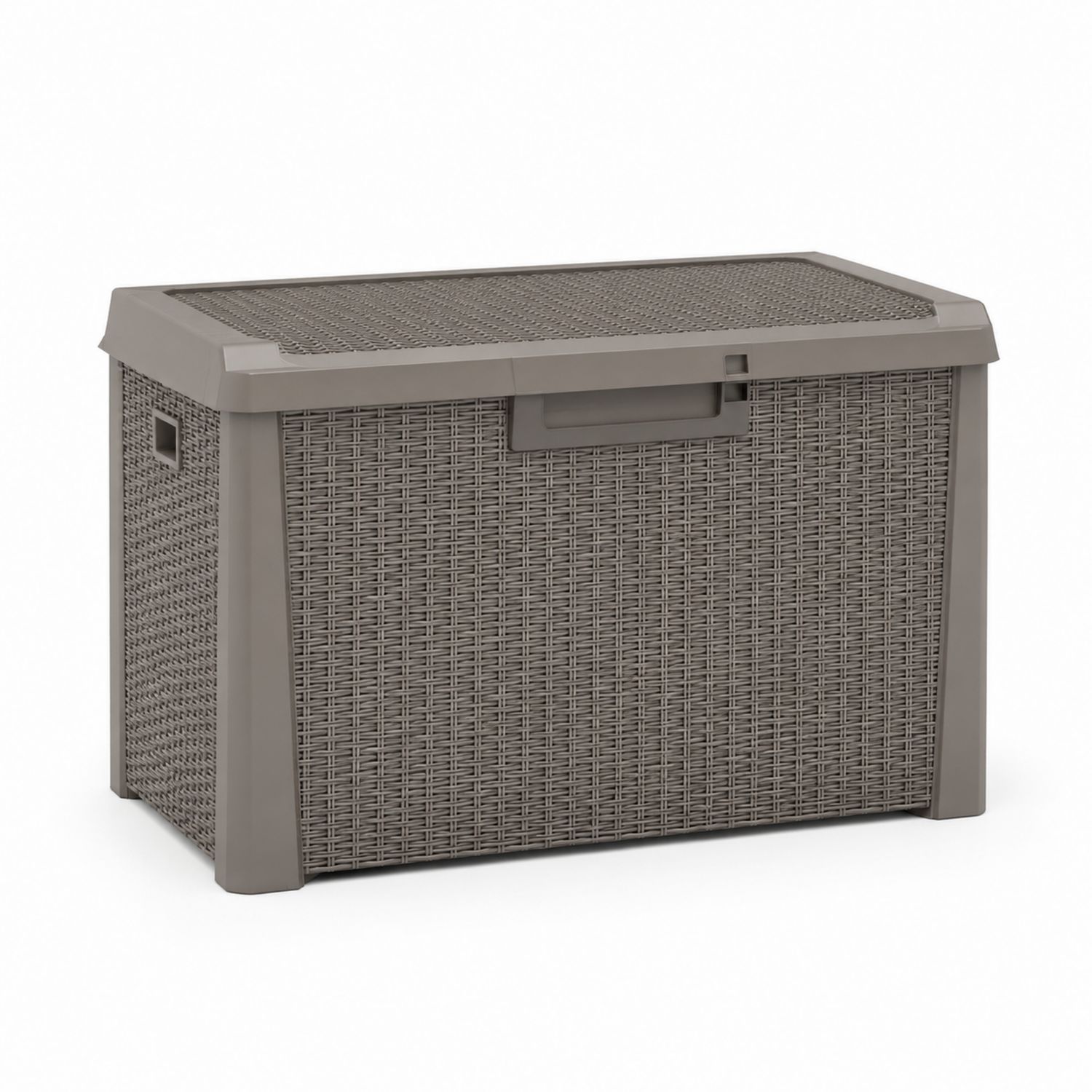 Coffre de rangement extérieur en résine tressée Gris