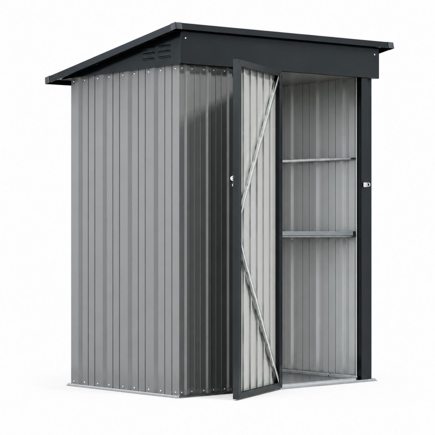 Abri de jardin en métal galvanisé Gris