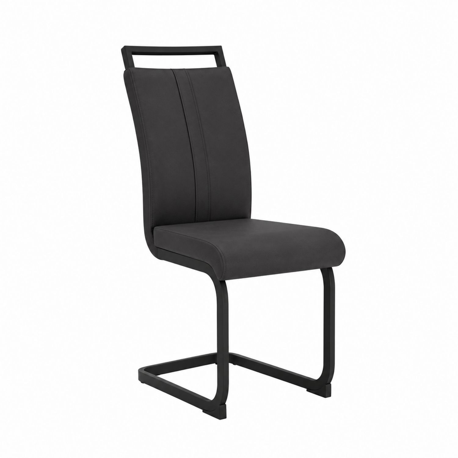 Chaise en métal et tissu polyester Noir