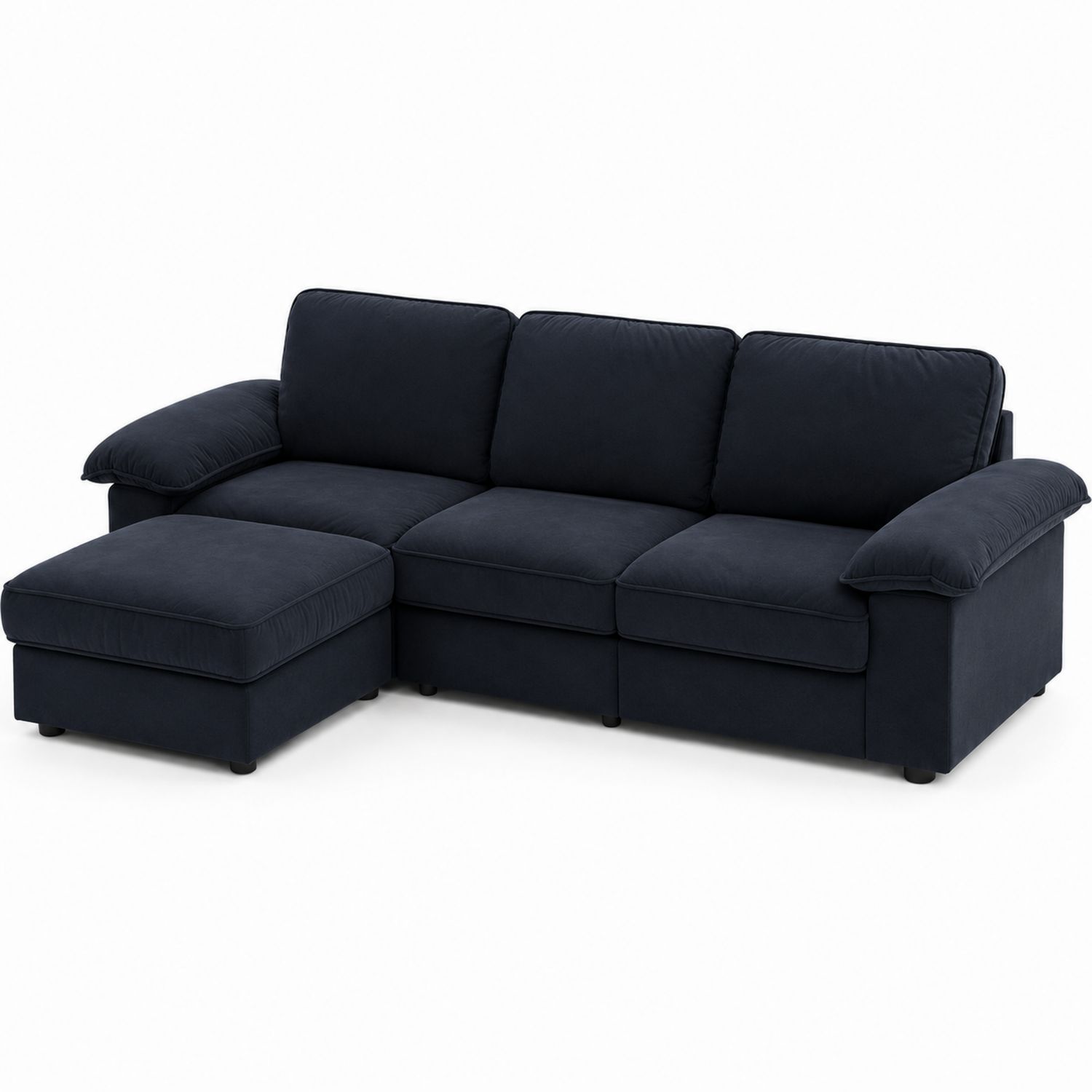 Canapé d'angle modulable en tissu Bleu Marine 240x150 cm