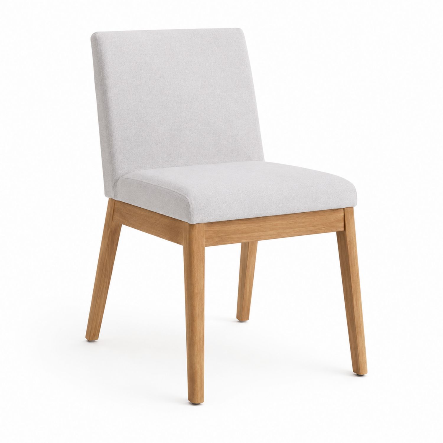 Chaise en bois et tissu gris, 45x55x85 cm