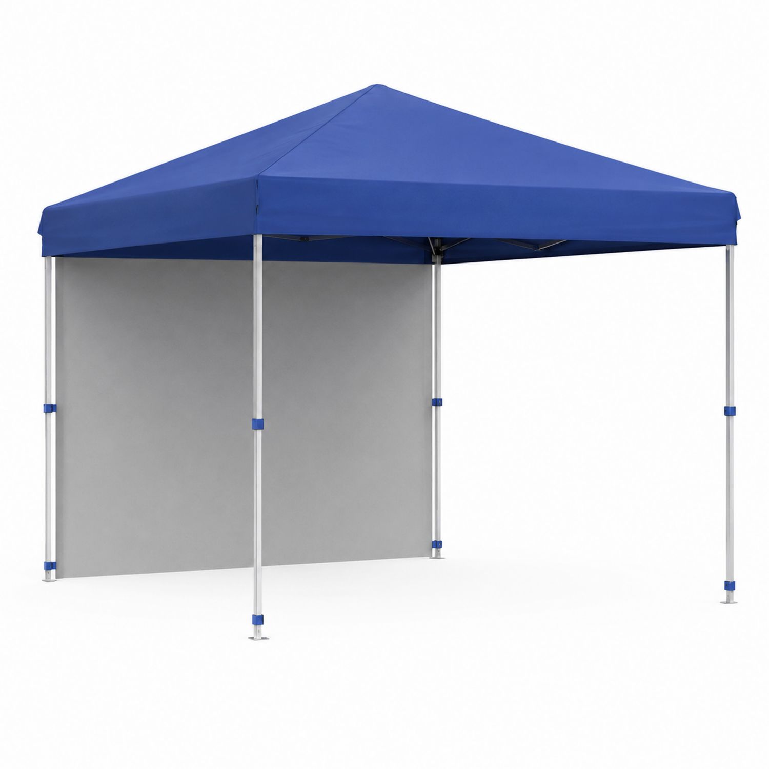 Tonnelle pliable en métal et tissu avec paroi arrière 3x3 m Bleu
