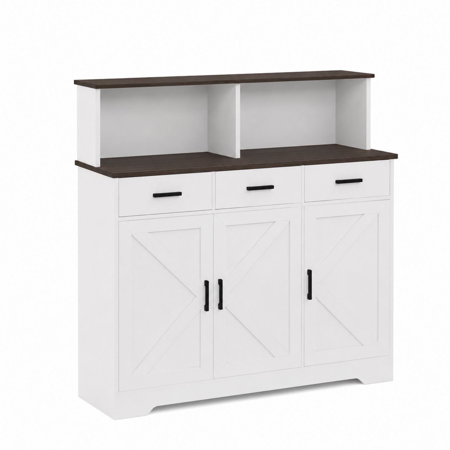 Buffet de Cuisine en Bois Blanc et Marron