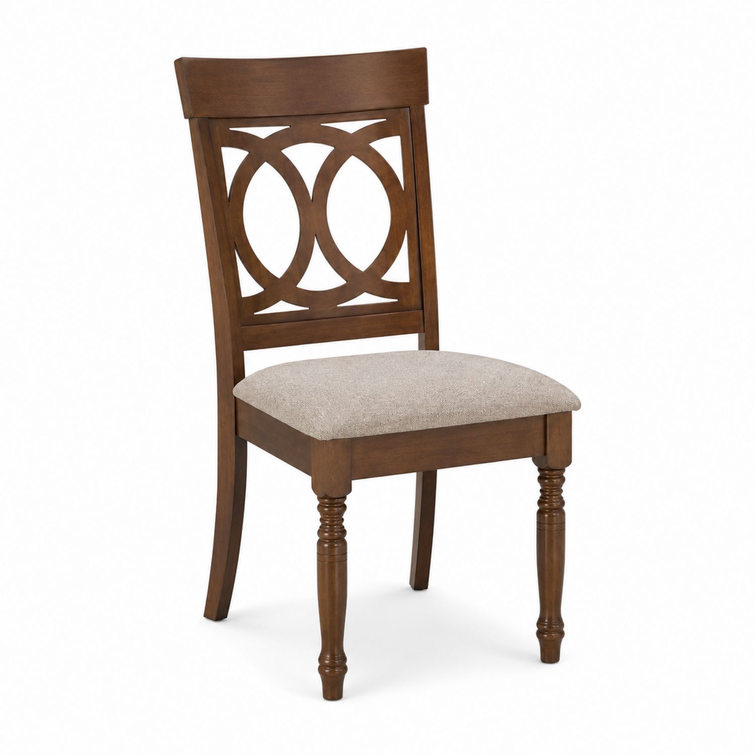 Chaise en bois avec siège rembourré beige