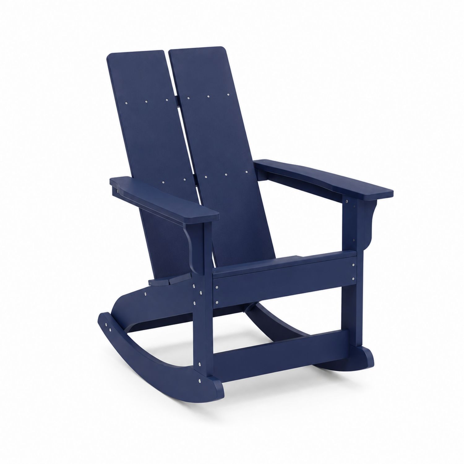 Chaise à bascule en bois composite bleu