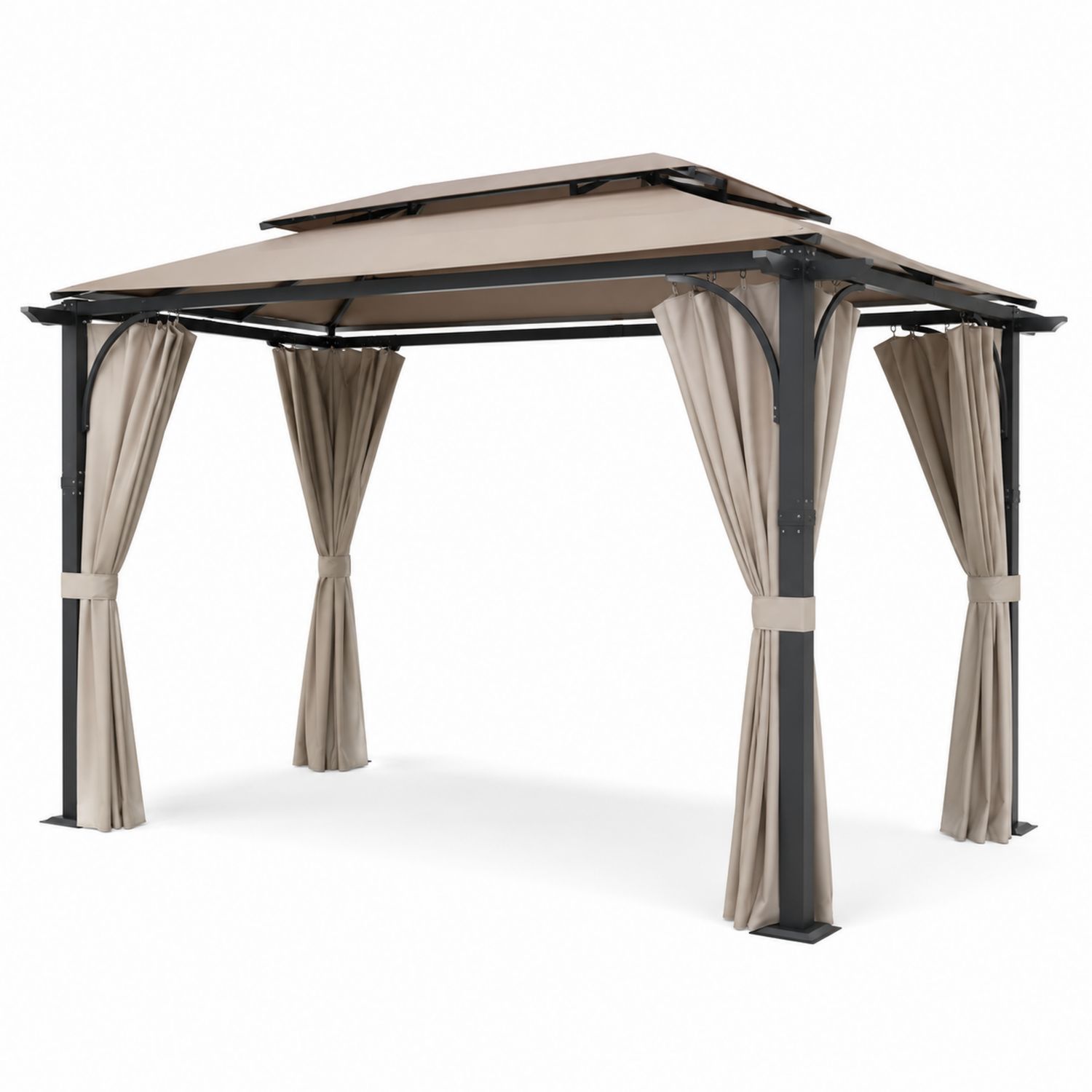 Pavillon en aluminium et polyester beige 3x3m