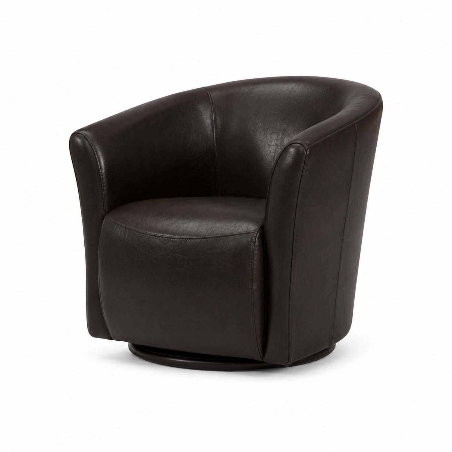Fauteuil pivotant en cuir synthétique Marron