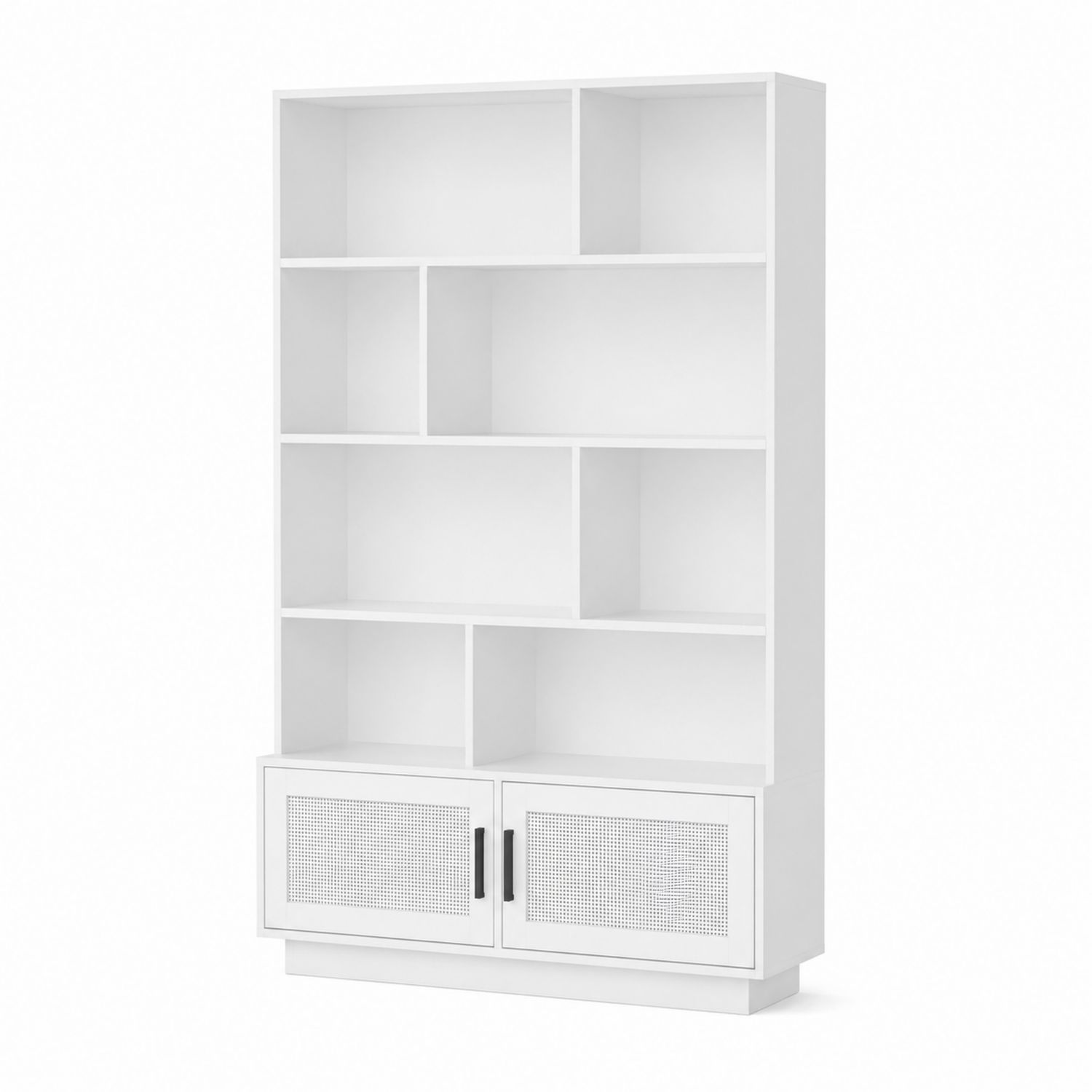 Bibliothèque en bois avec portes à panneaux