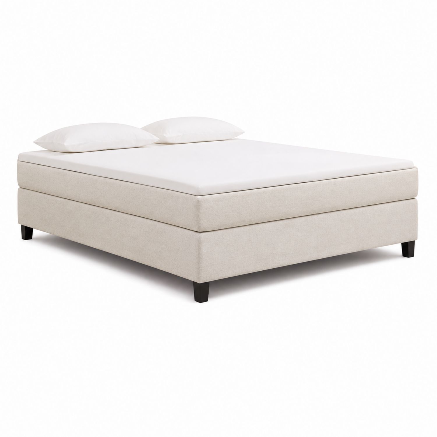 Lit double en tissu polyester Beige 200x160 cm