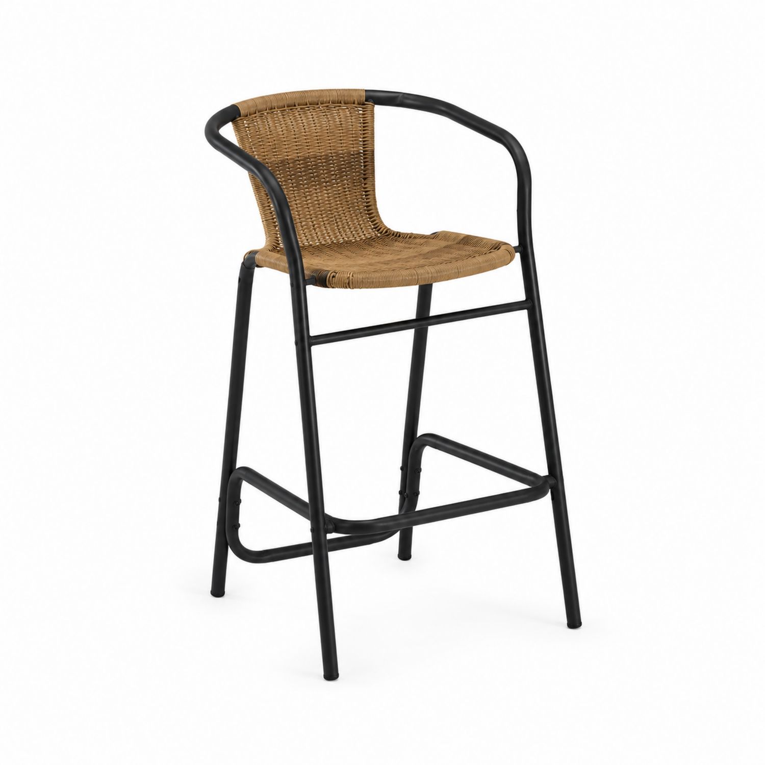 Chaise de bar en métal et rotin 105 cm
