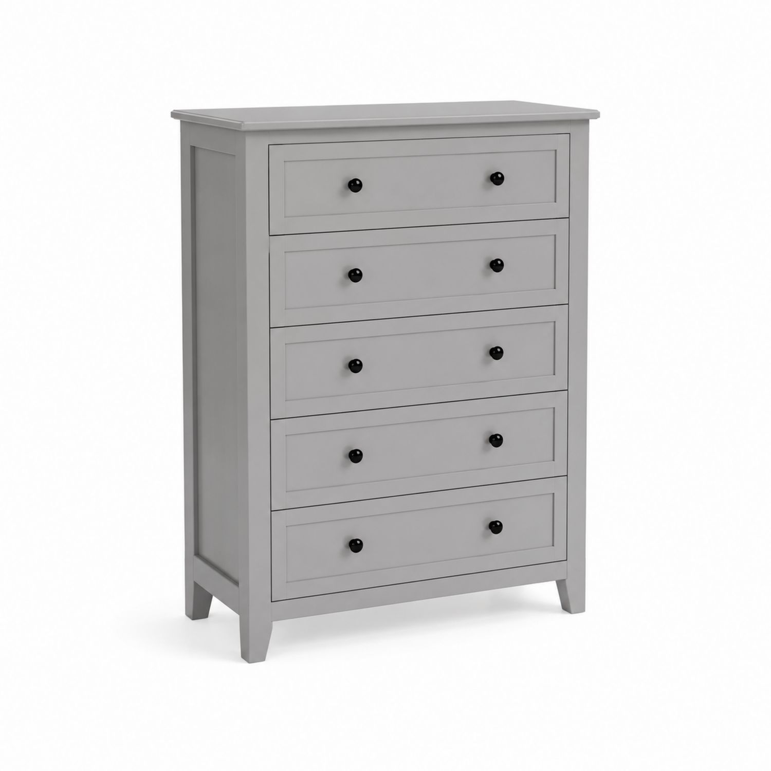 Commode en Bois Gris à Cinq Tiroirs