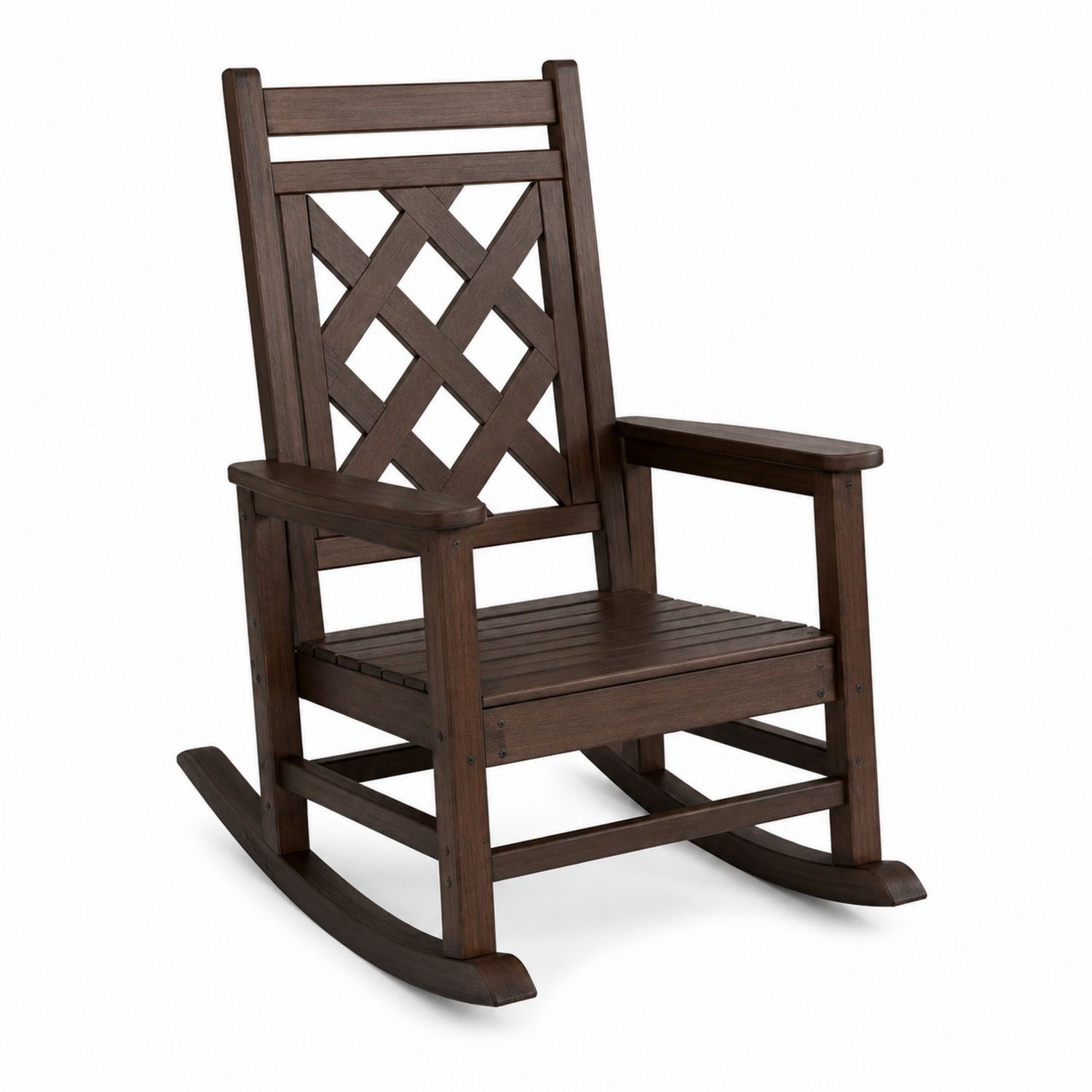 Chaise berçante en bois d'acacia brun