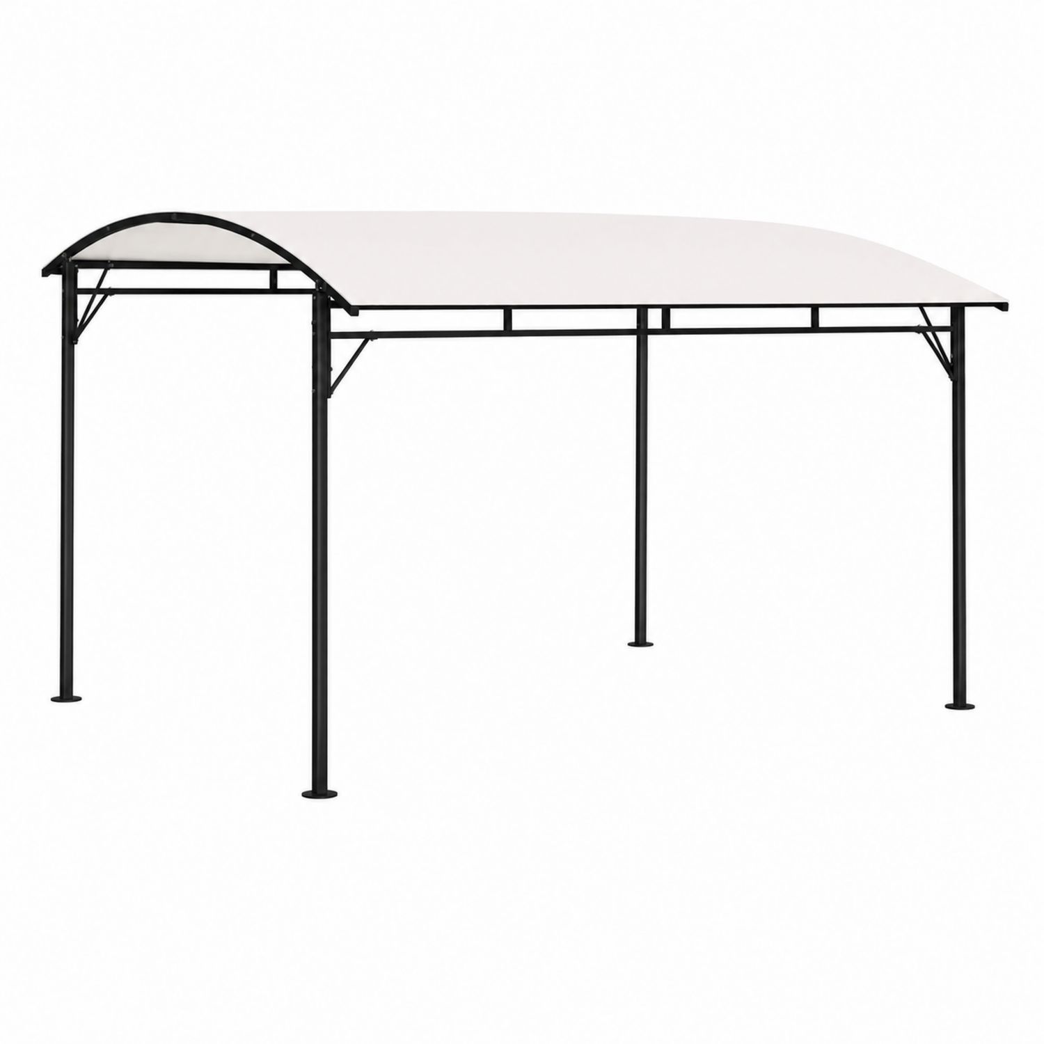 Tonnelle de jardin en métal avec toit en polyester 3x4 m Noir/Blanc