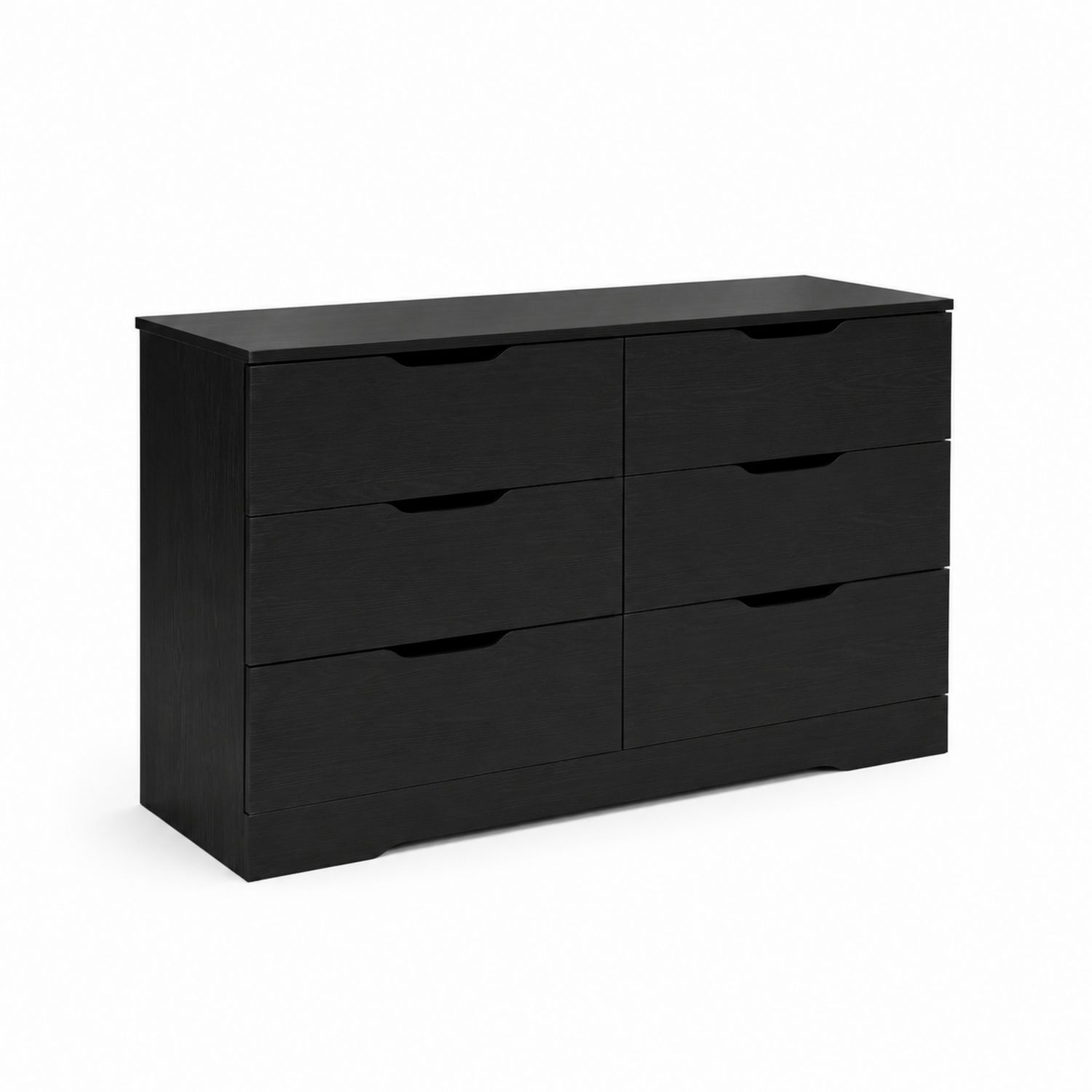 Commode 6 tiroirs en bois MDF noir