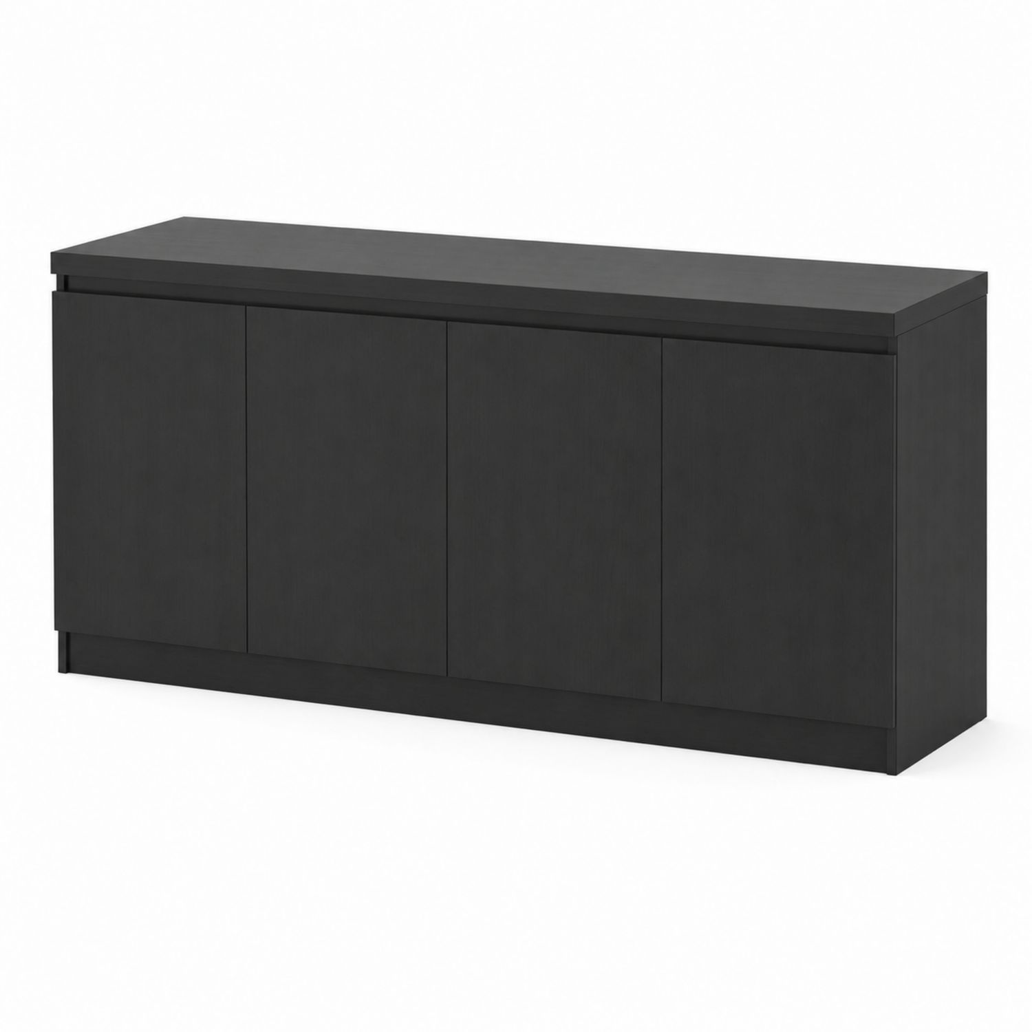 Buffet en Bois MDF 4 Portes Gris Foncé 200x85x40cm