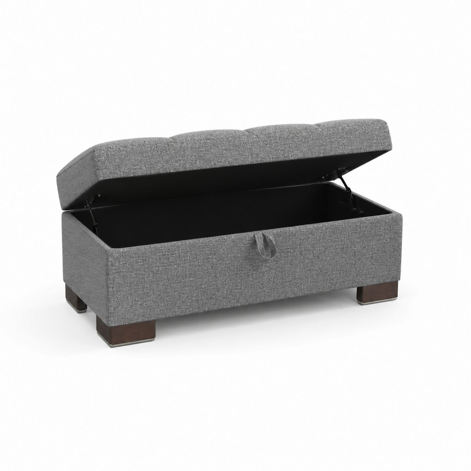 Repose-pieds en tissu avec rangement Gris
