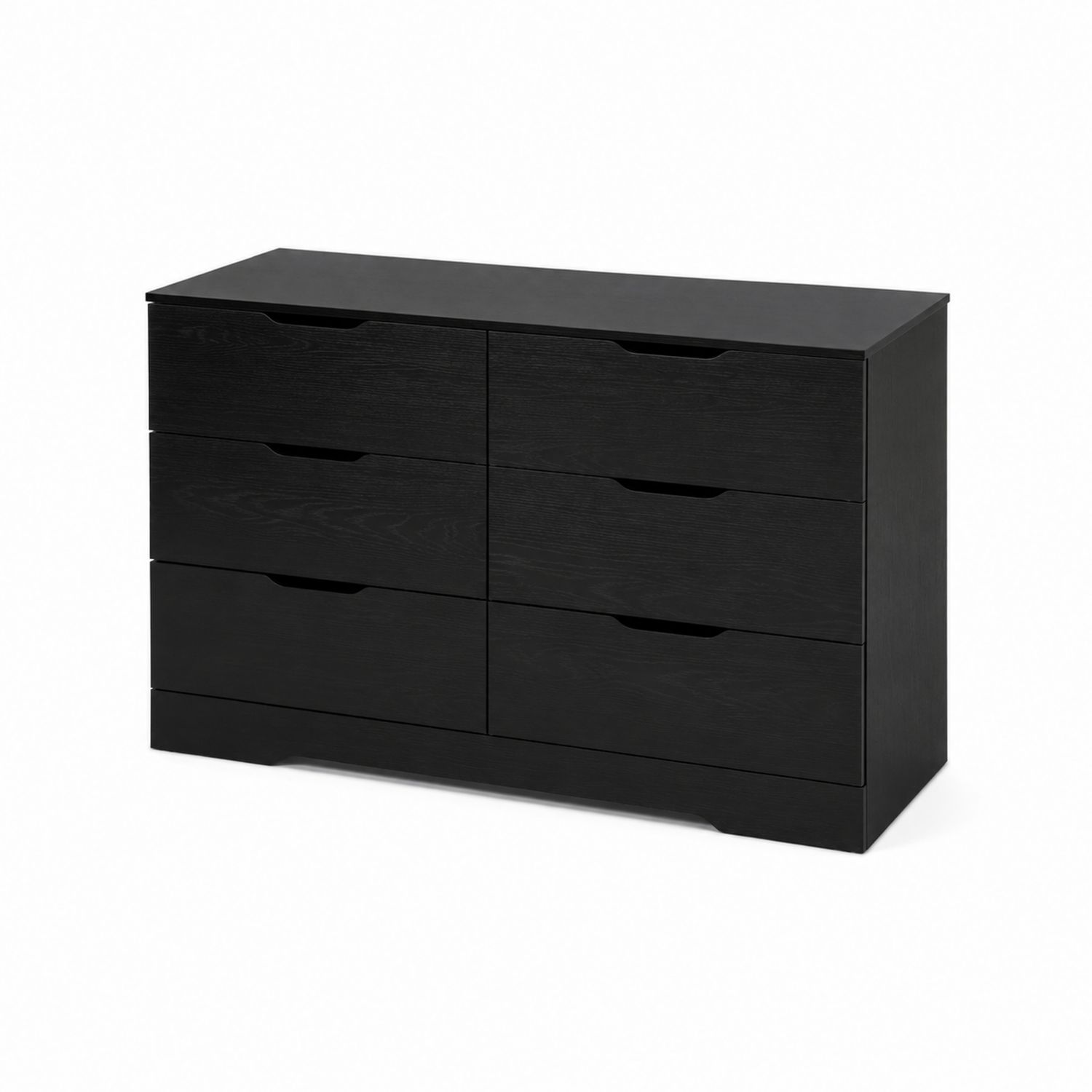 Commode en bois noir avec 6 tiroirs 120 x 40 x 75 cm