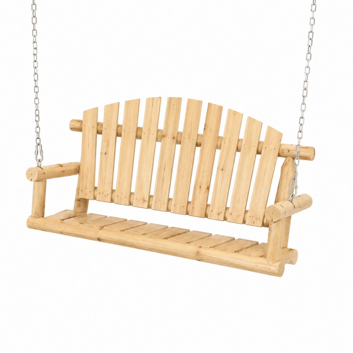 Balancelle de jardin en bois avec chaînes en acier
