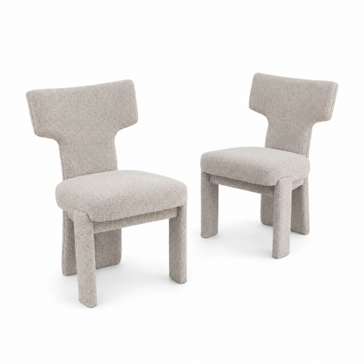 Lot de 2 chaises en polyester Beige