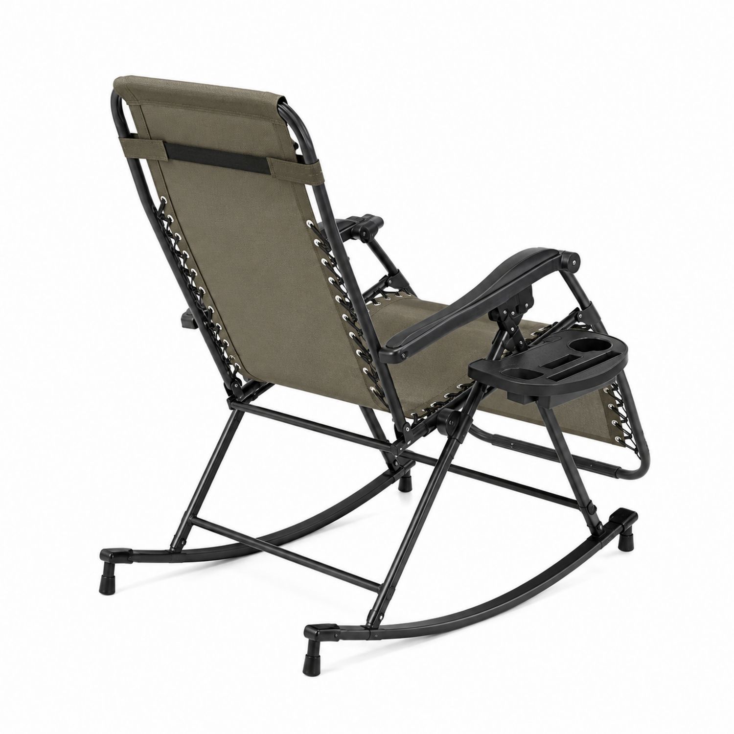 Chaise à bascule en métal et polyester avec accoudoirs
