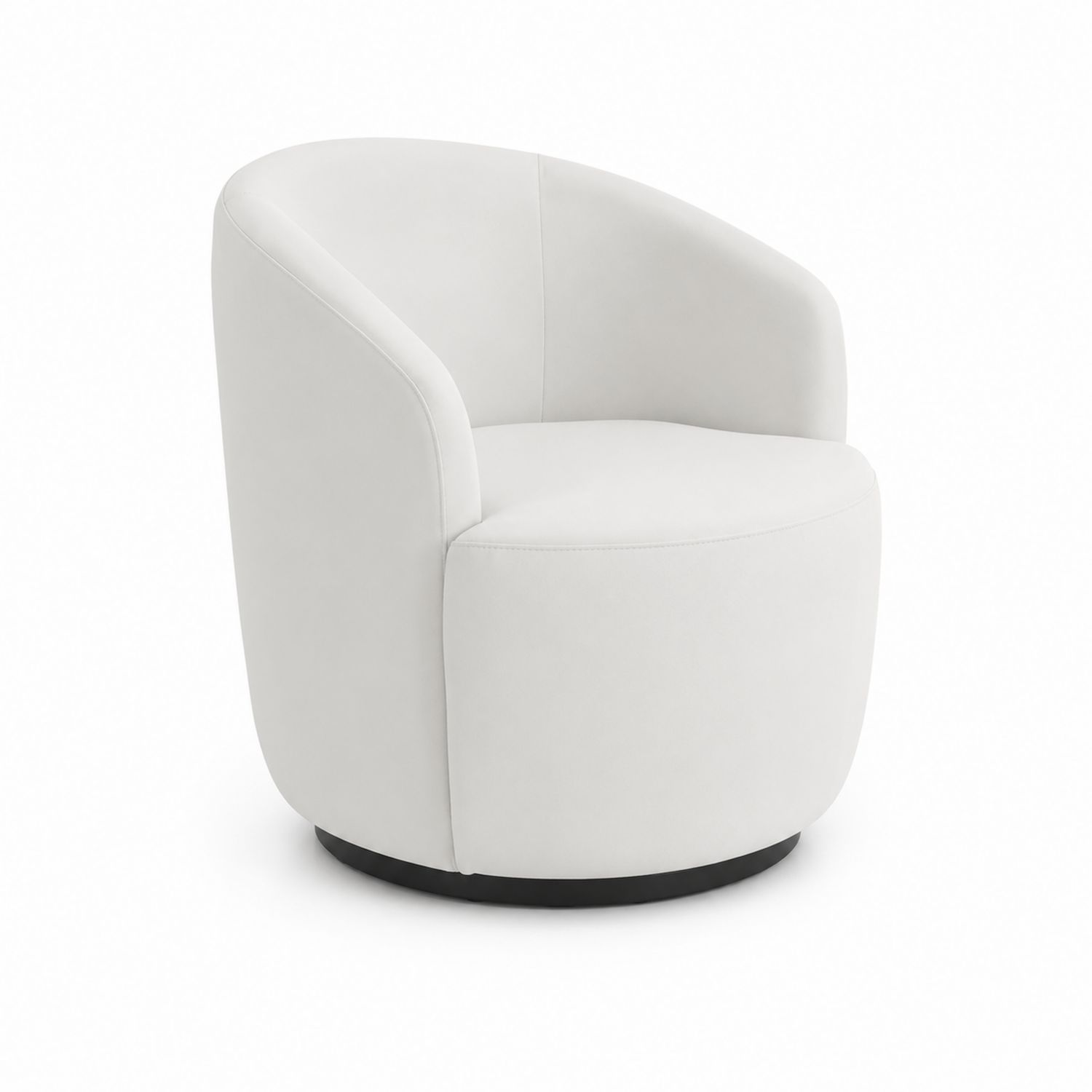 Fauteuil pivotant en cuir synthétique Blanc