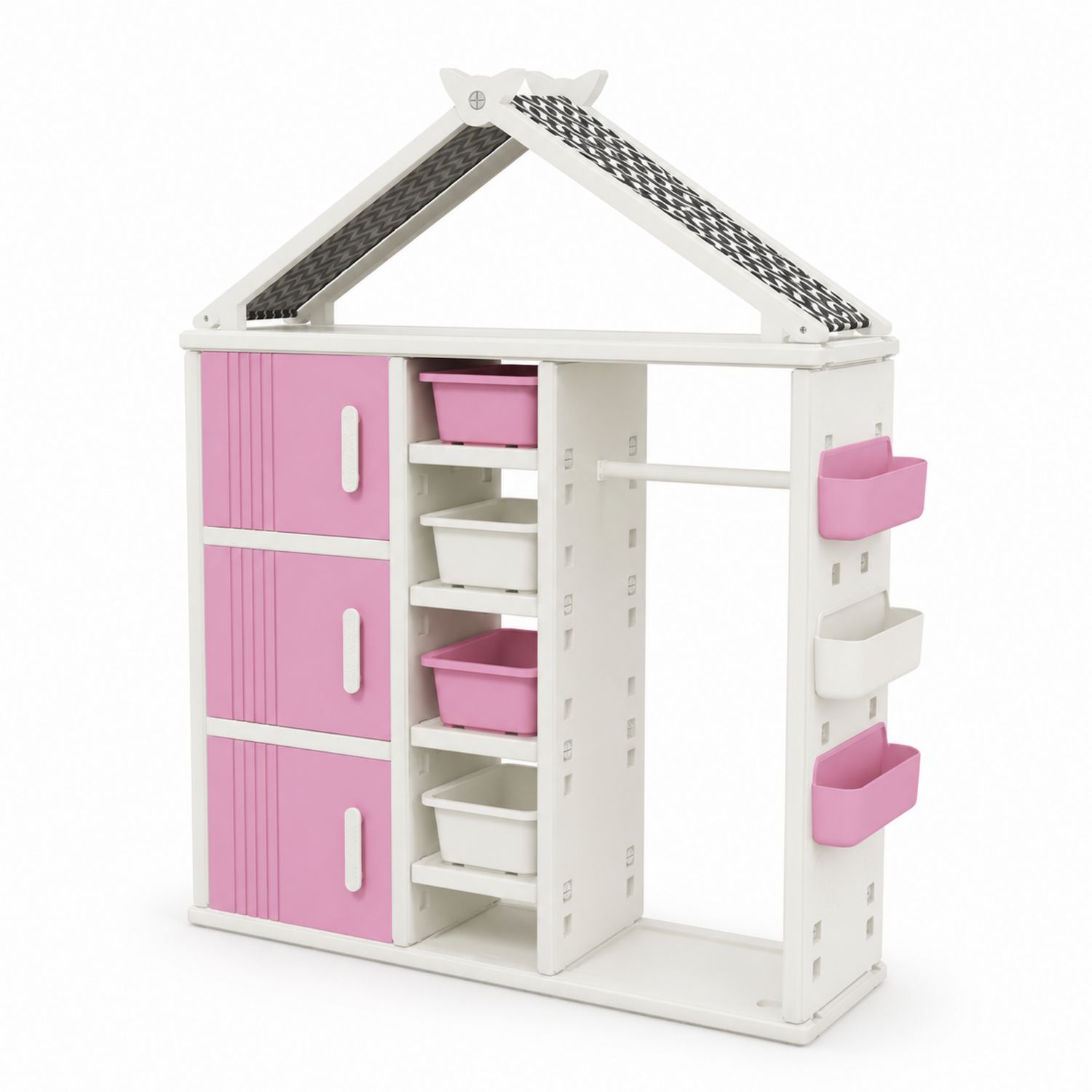 Armoire de Rangement Enfant avec Bacs et Étagères en Plastique
