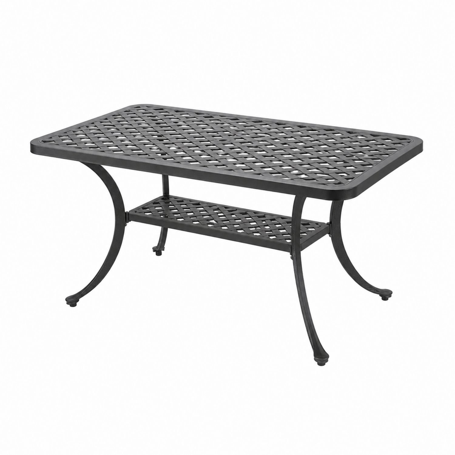 Table basse en métal noir pour extérieur 120x60x45 cm
