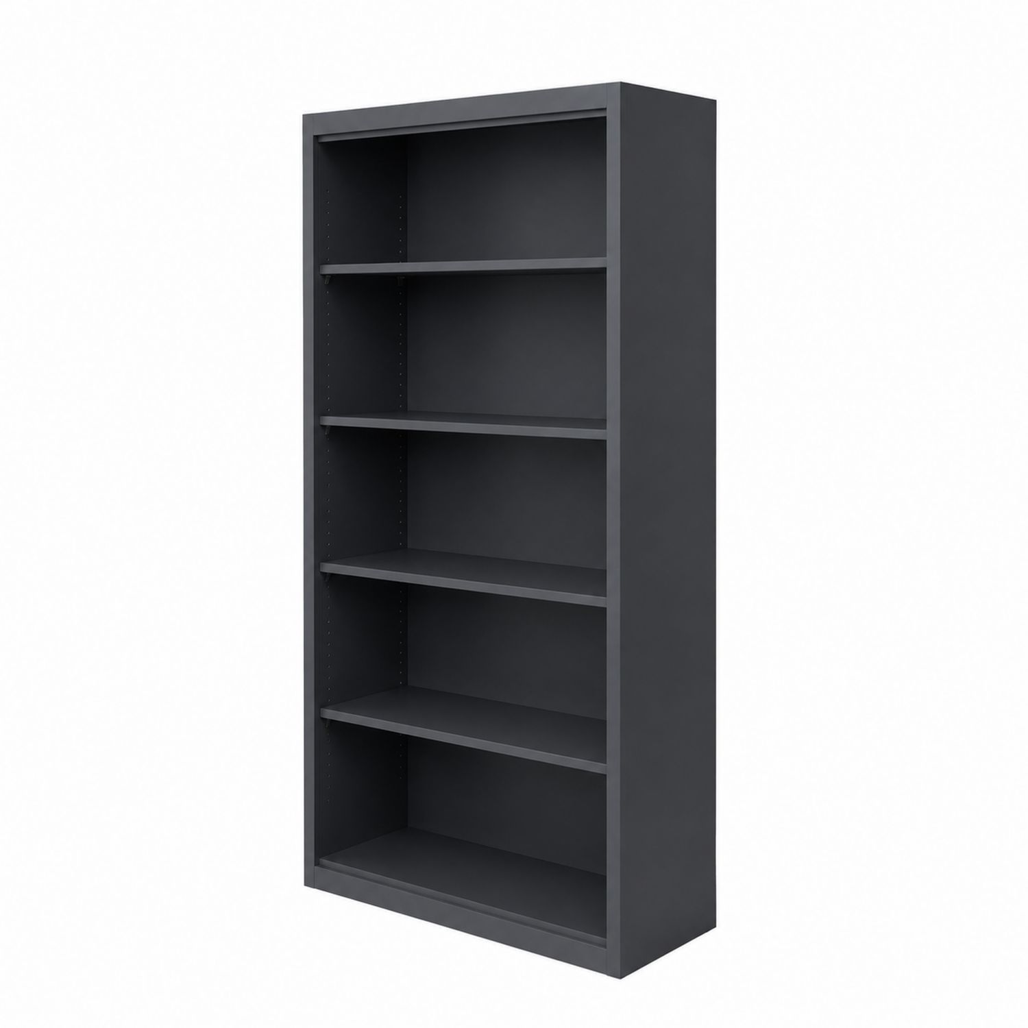 Bibliothèque métal noir 5 étagères 180x90x40 cm