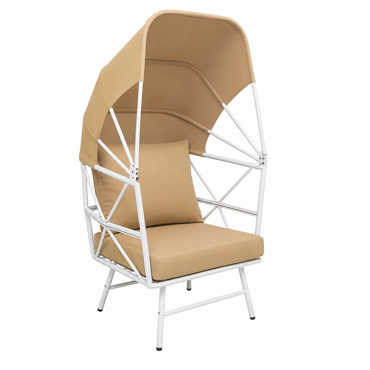 Chaise en métal avec coussins beige
