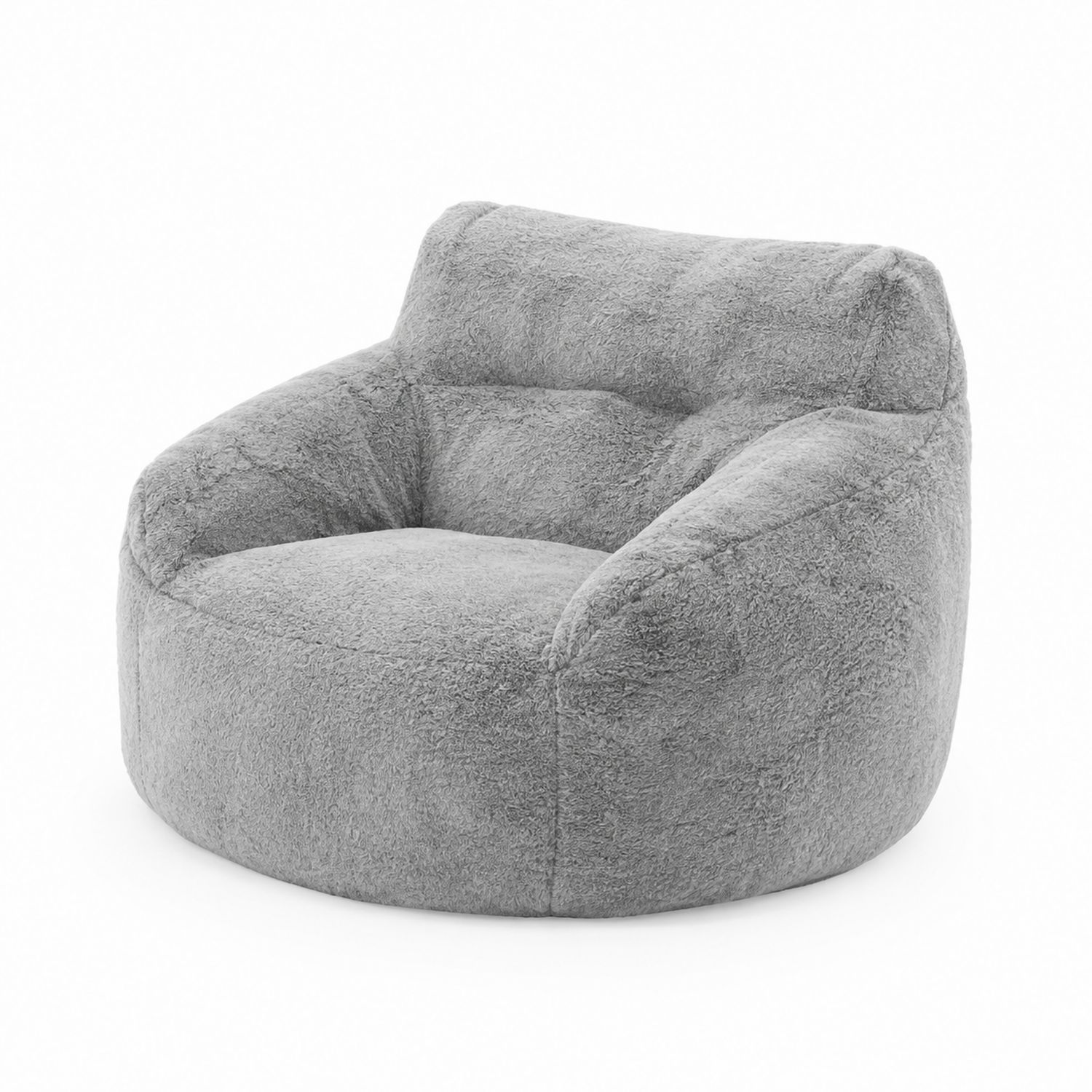 Fauteuil rond en tissu polyester gris