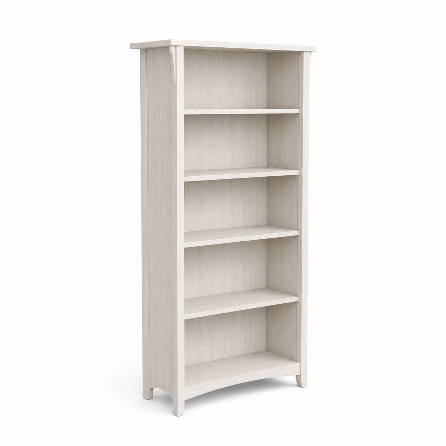 Bibliothèque en bois de pin 5 étagères Blanc