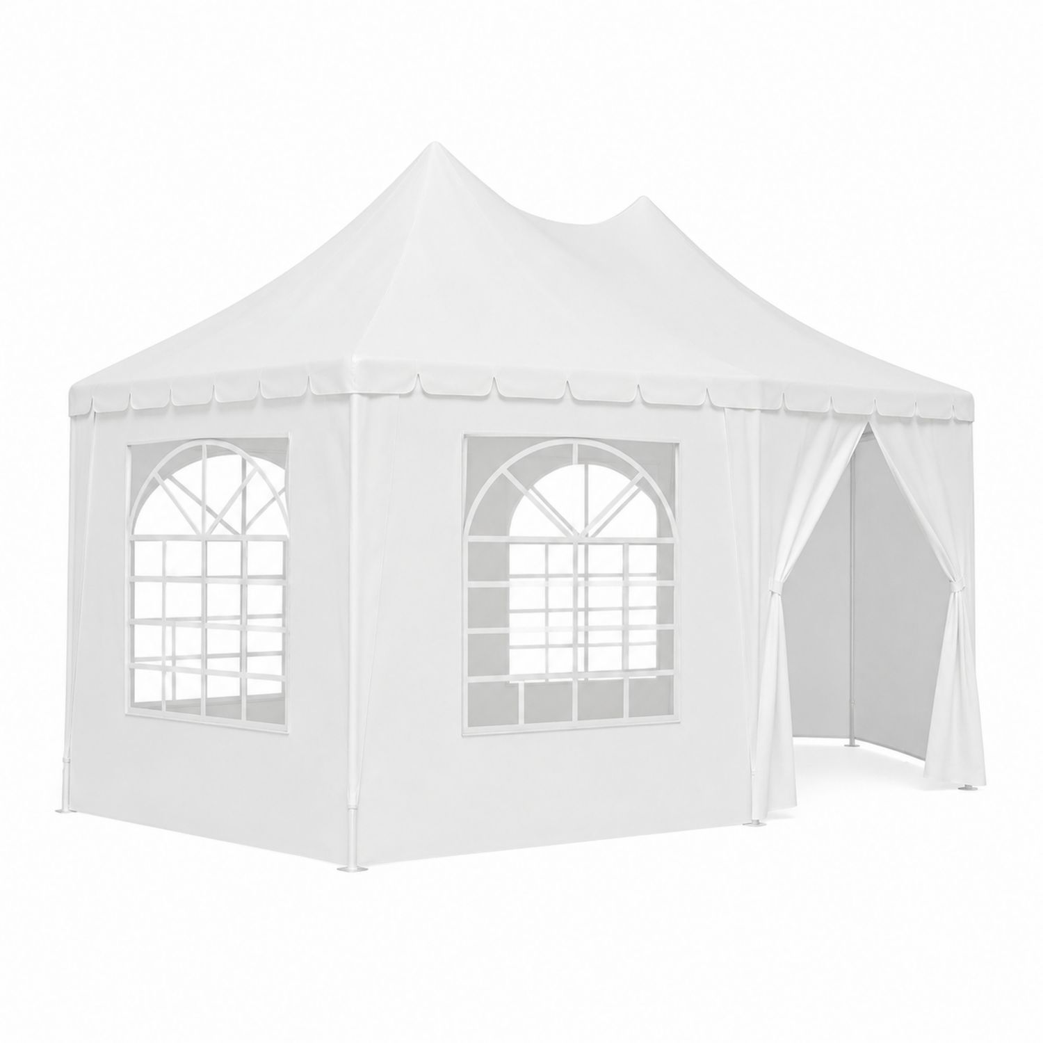Tonnelle de jardin 3x3m en acier et polyéthylène Blanc